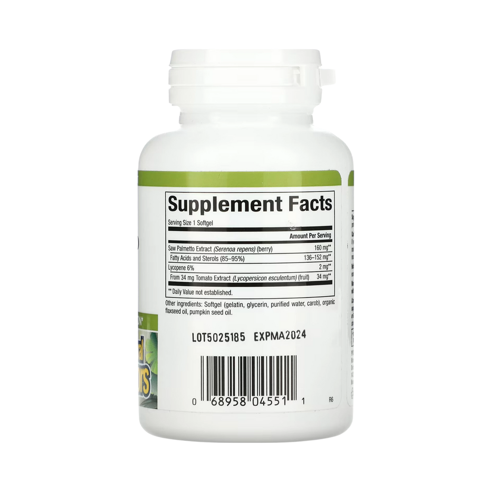 Natural Factors, HerbalFactors, Saw Palmetto with Lycopene, 60 Softgels