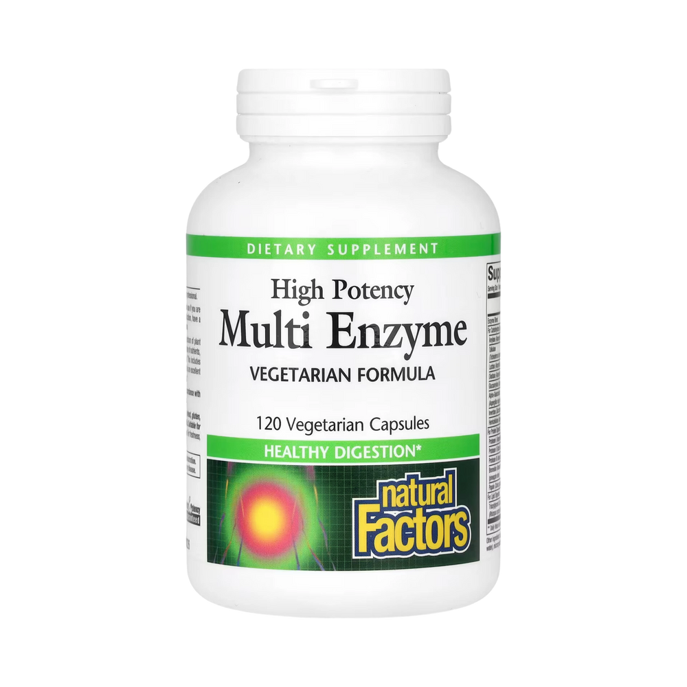 Natural Factors, High Potency, Multi Enzyme, 120 Vegetarian Capsules
