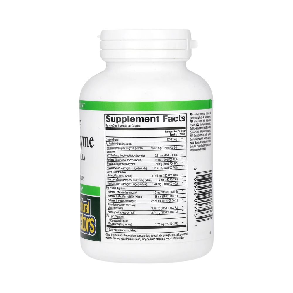 Natural Factors, High Potency, Multi Enzyme, 120 Vegetarian Capsules