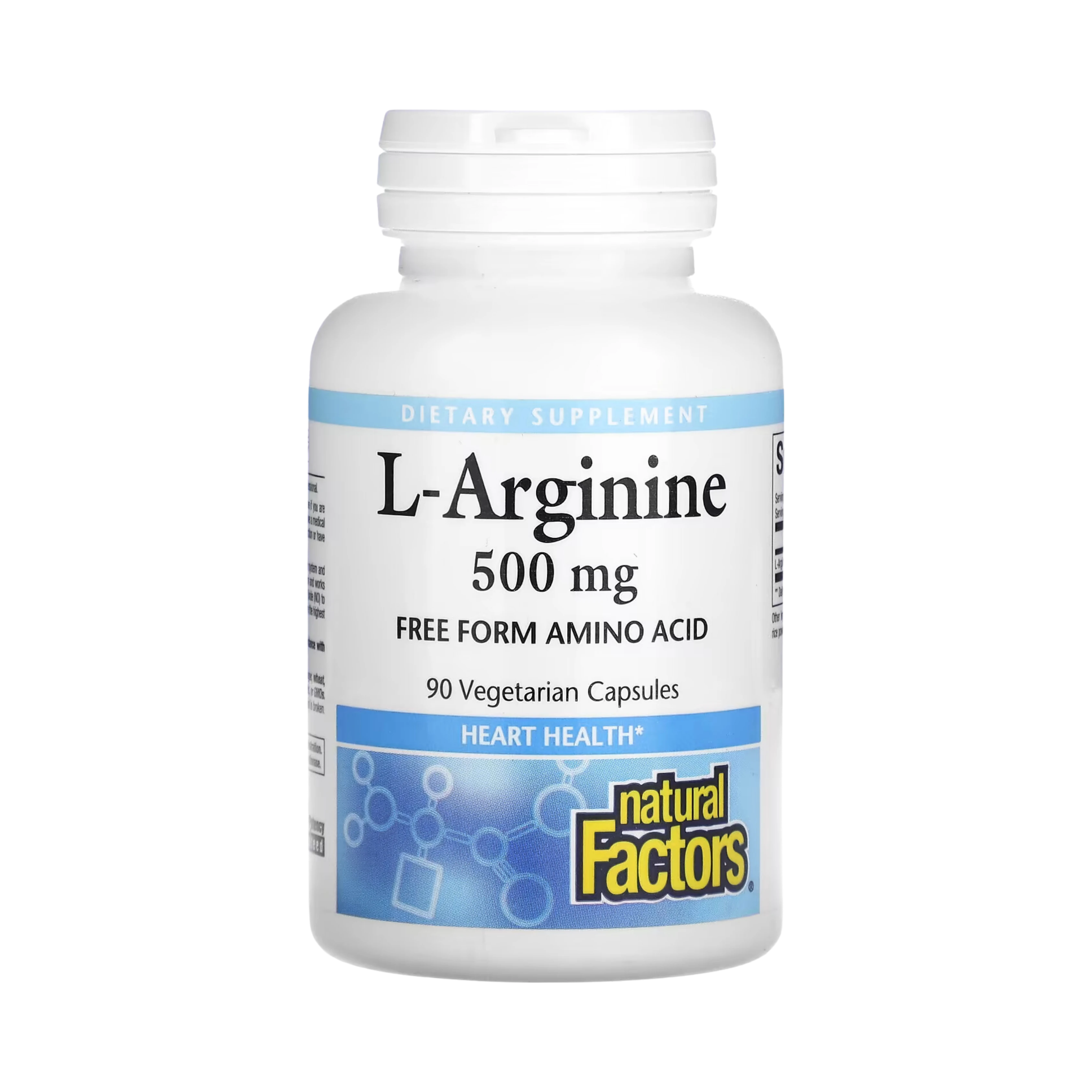 Natural Factors, L-Arginine, 500 Mg, 90 Vegetarian Capsules