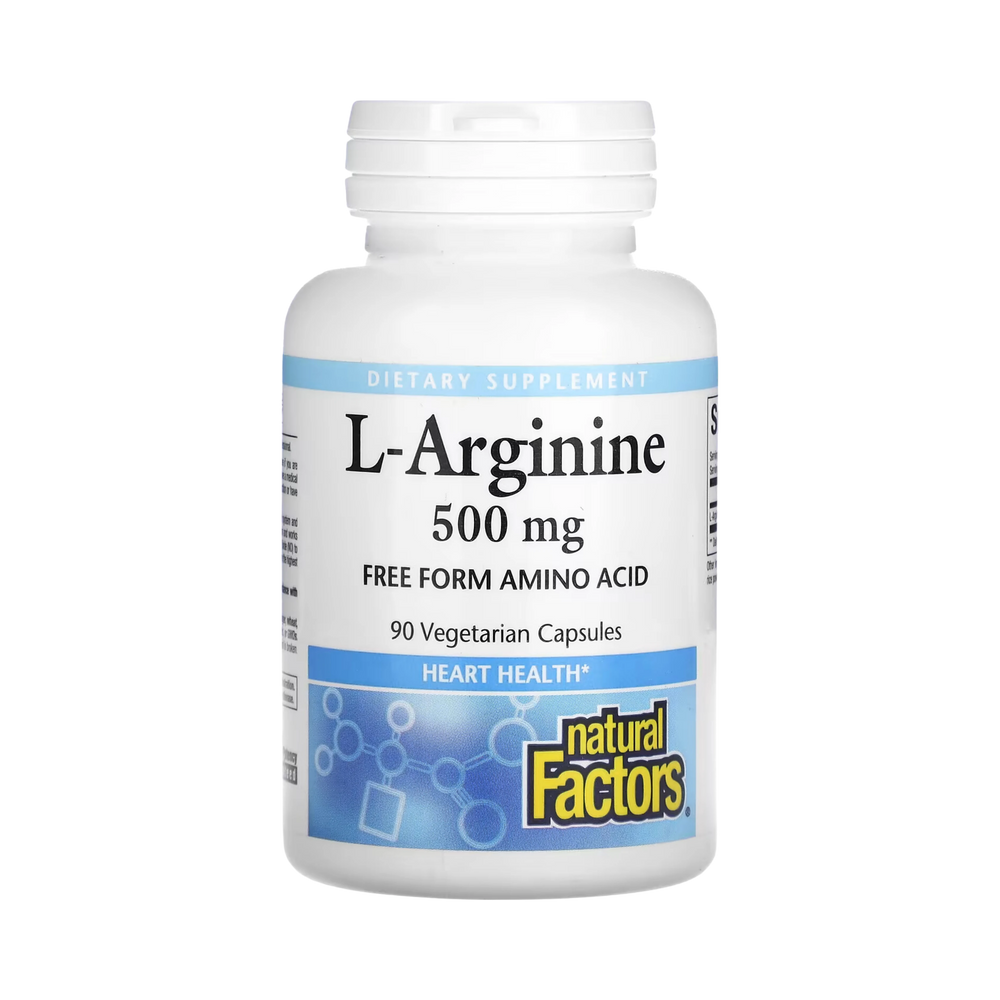 Natural Factors, L-Arginine, 500 Mg, 90 Vegetarian Capsules