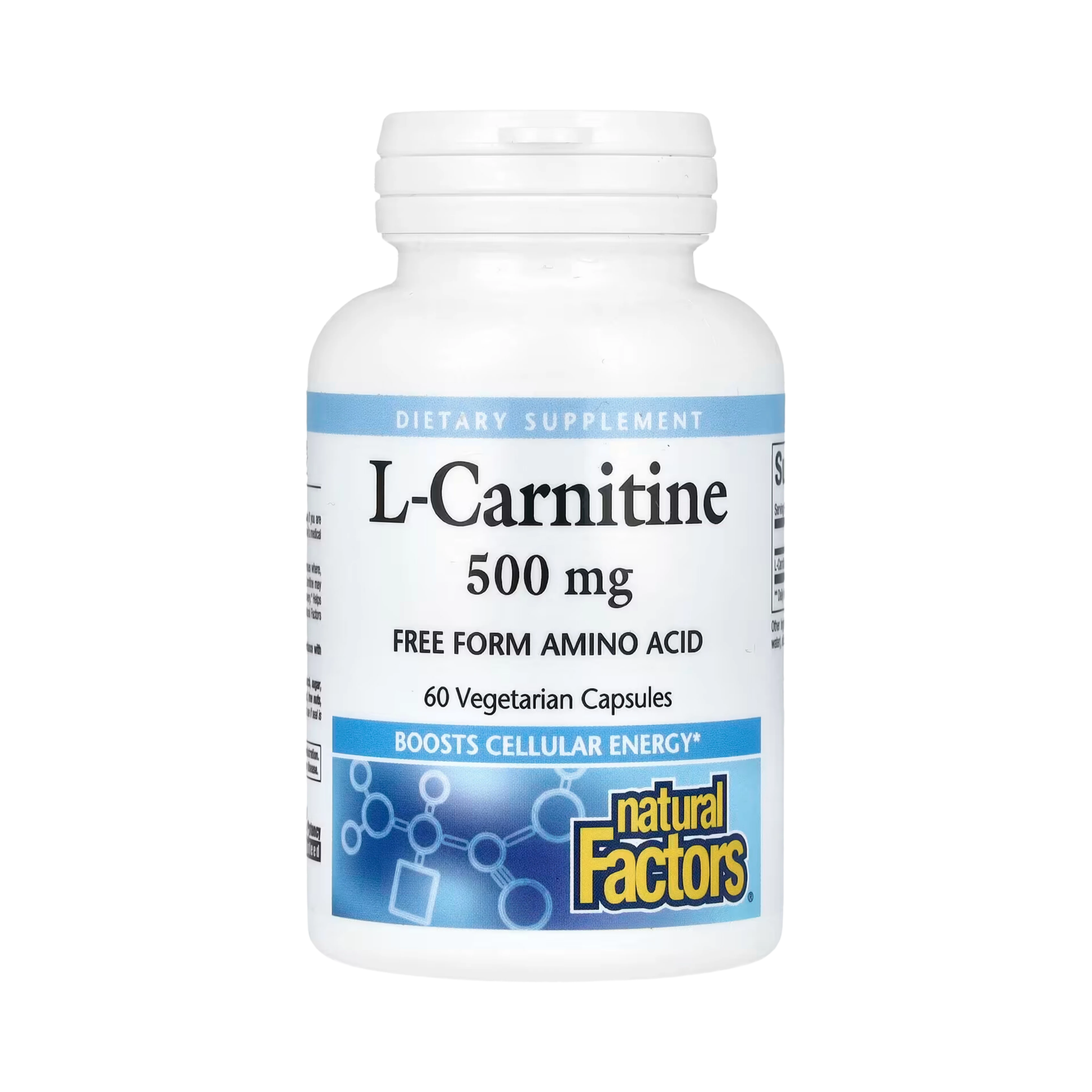 Natural Factors, L-Carnitine, 500 Mg, 60 Vegetarian Capsules