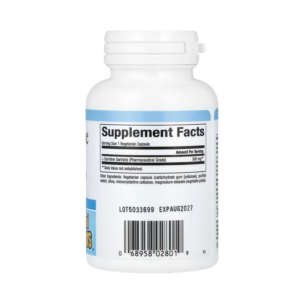 Natural Factors, L-Carnitine, 500 Mg, 60 Vegetarian Capsules
