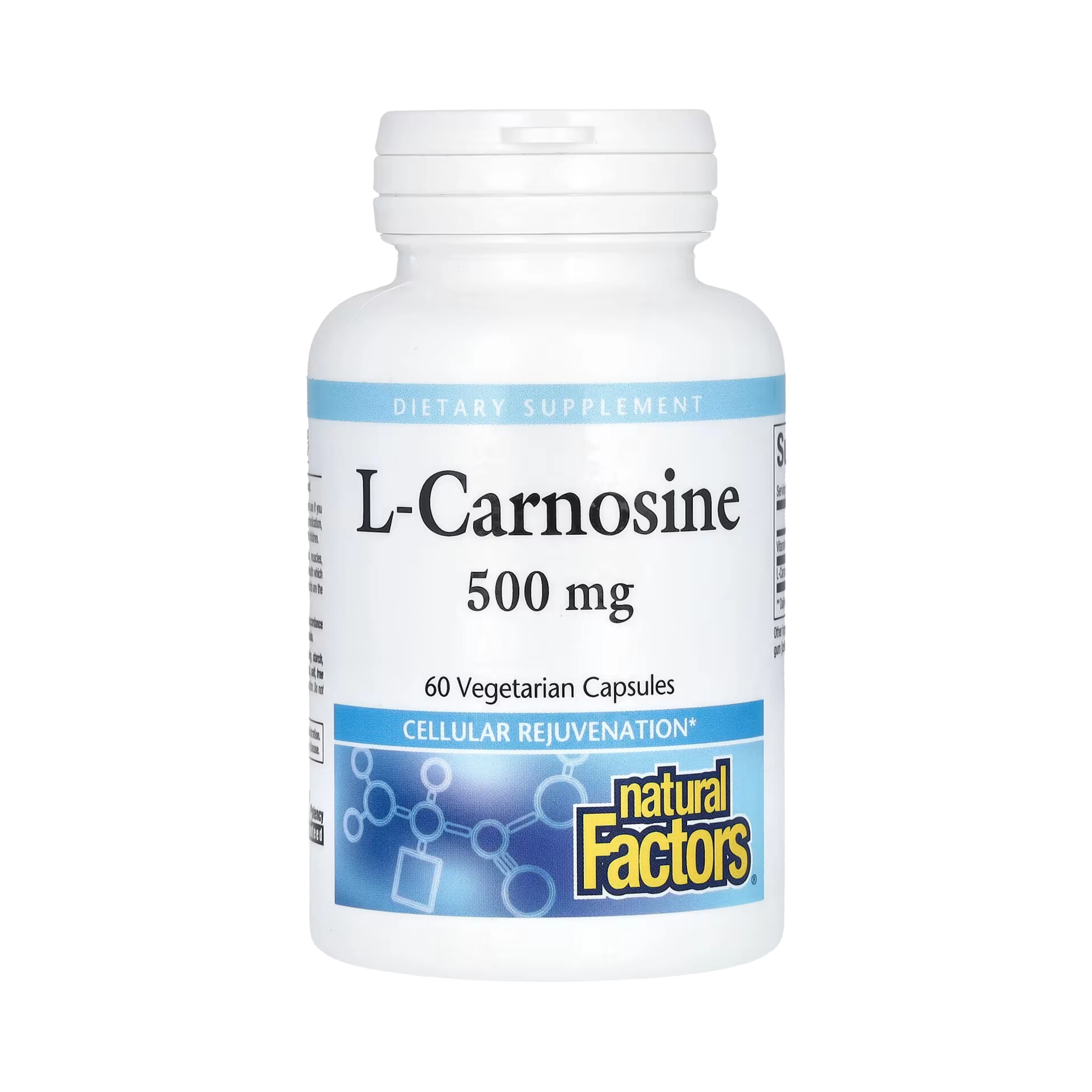 Natural Factors, L-Carnosine, 500 Mg, 60 Vegetarian Capsules