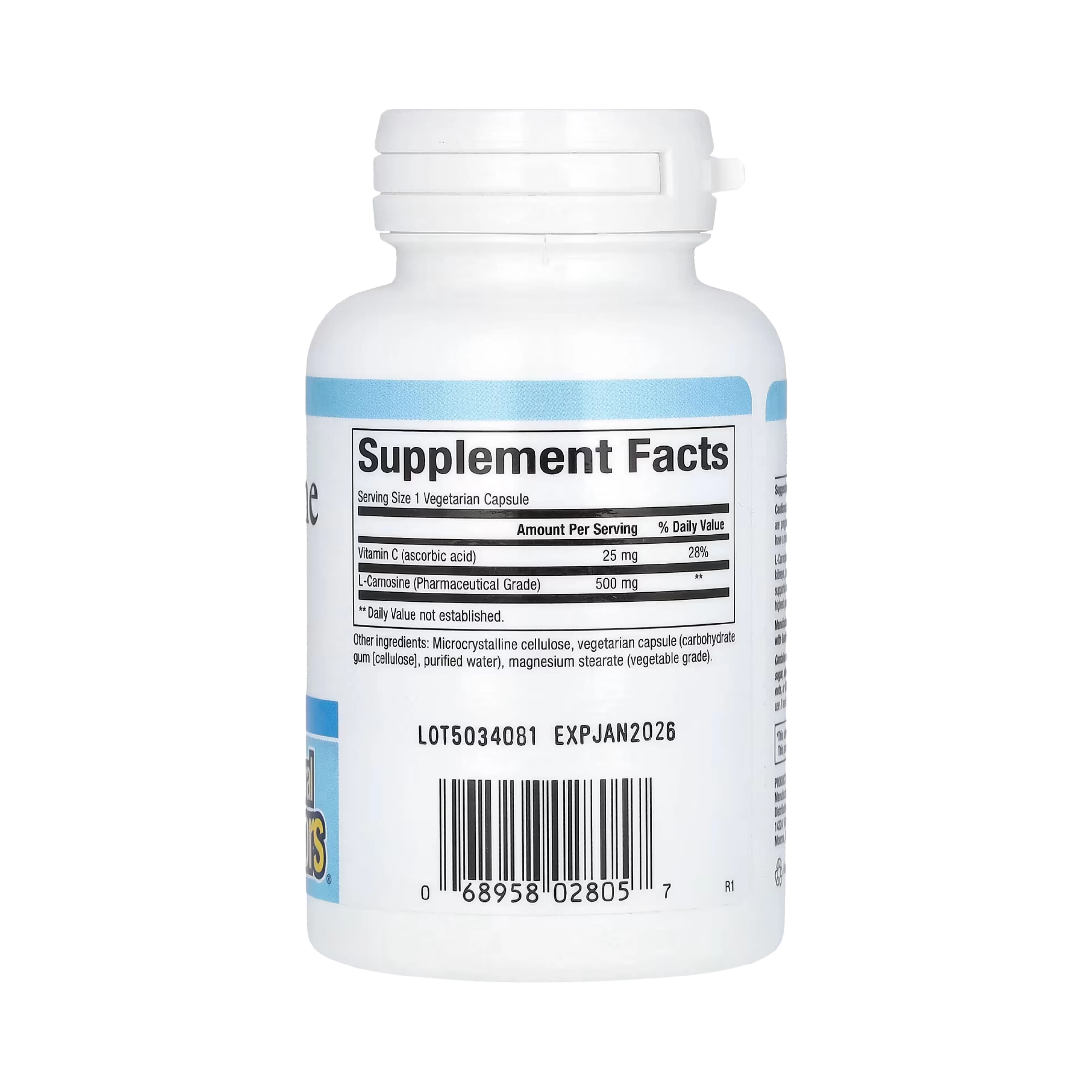 Natural Factors, L-Carnosine, 500 Mg, 60 Vegetarian Capsules