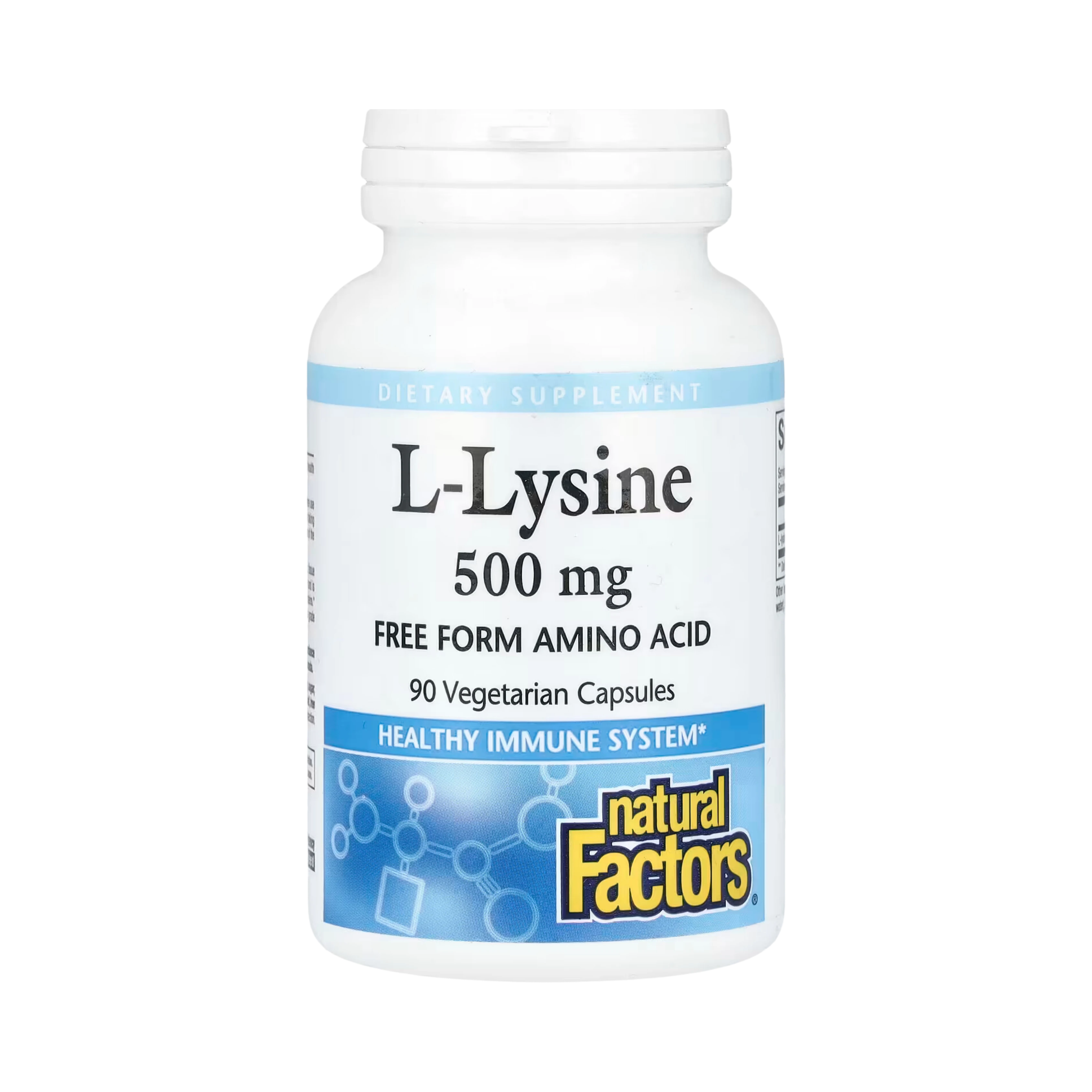 Natural Factors, L-Lysine, 500 Mg, 90 Vegetarian Capsules
