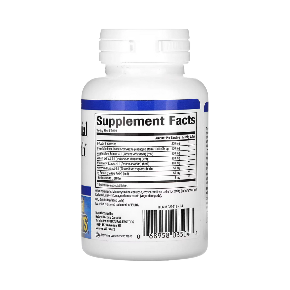 Natural Factors, Lung, Bronchial & Sinus Health, 45 Tablets