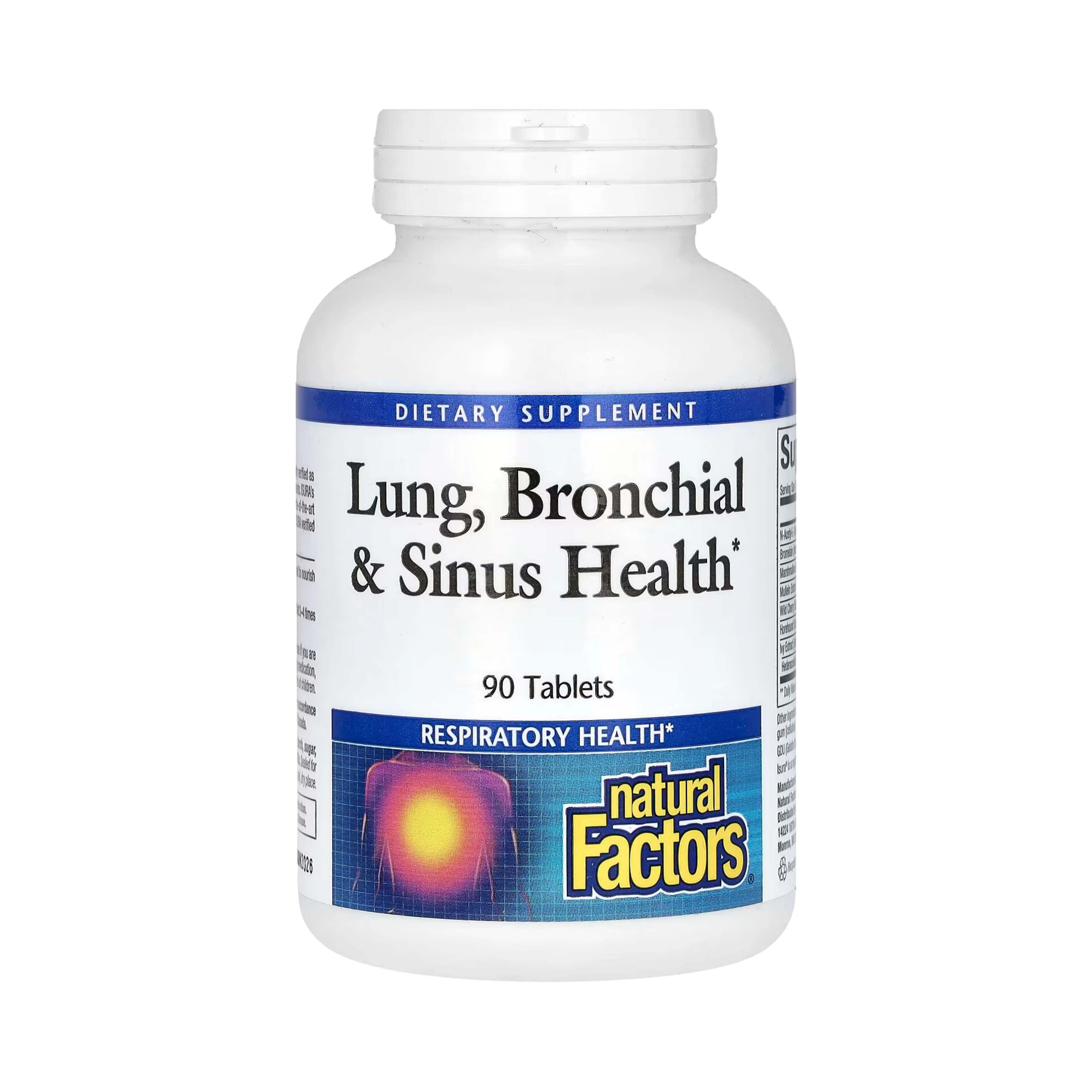 Natural Factors, Lung, Bronchial & Sinus Health, 90 Tablets