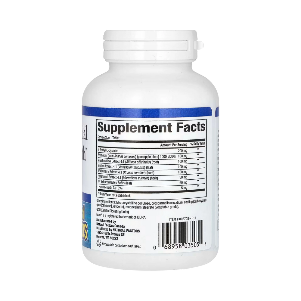 Natural Factors, Lung, Bronchial & Sinus Health, 90 Tablets
