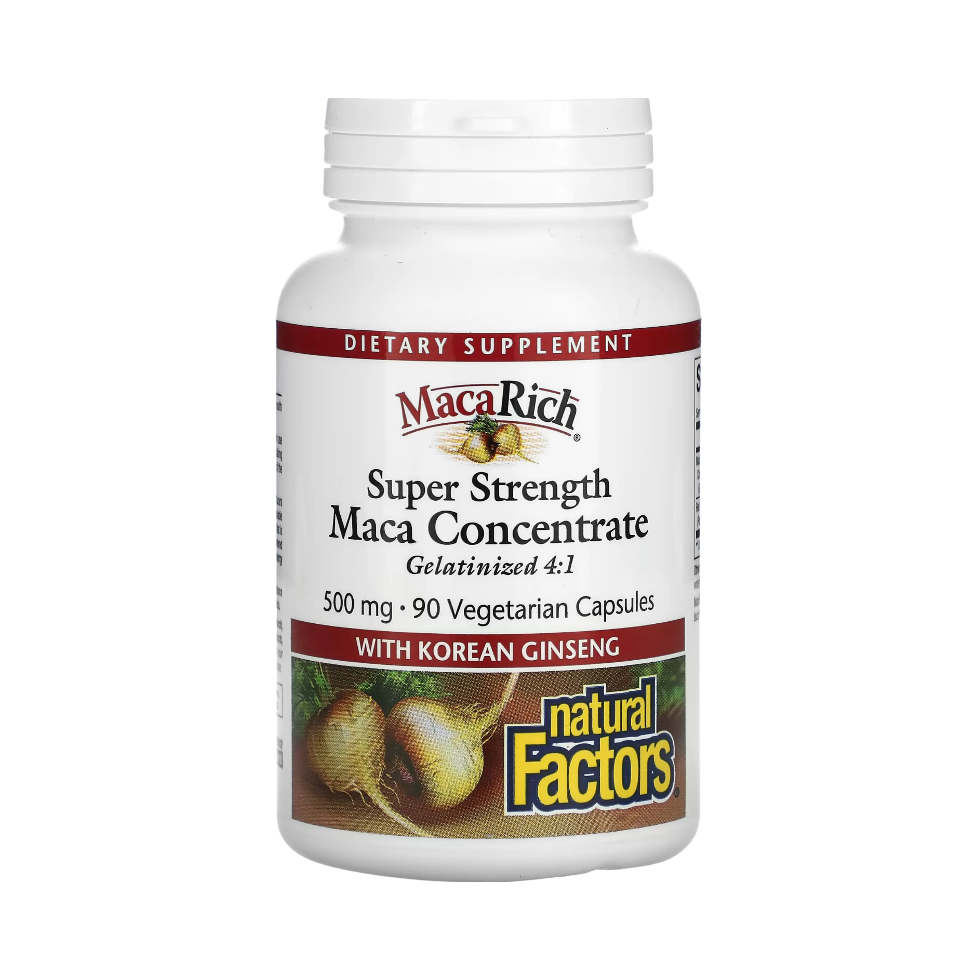 Natural Factors, Maca Rich, Maca Concentrate, Super Strength, 500 Mg, 90 Vegetarian Capsules