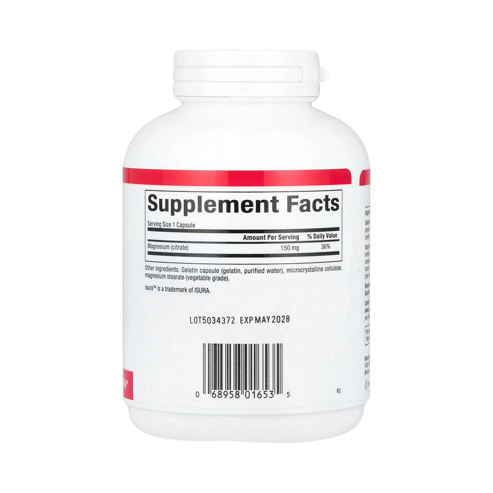Natural Factors, Magnesium Citrate, 150 Mg, 180 Capsules
