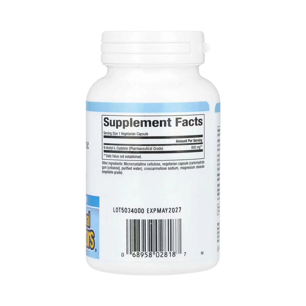 Natural Factors, NAC, N-Acetyl-L-Cysteine, 600 Mg, 60 Vegetarian Capsules