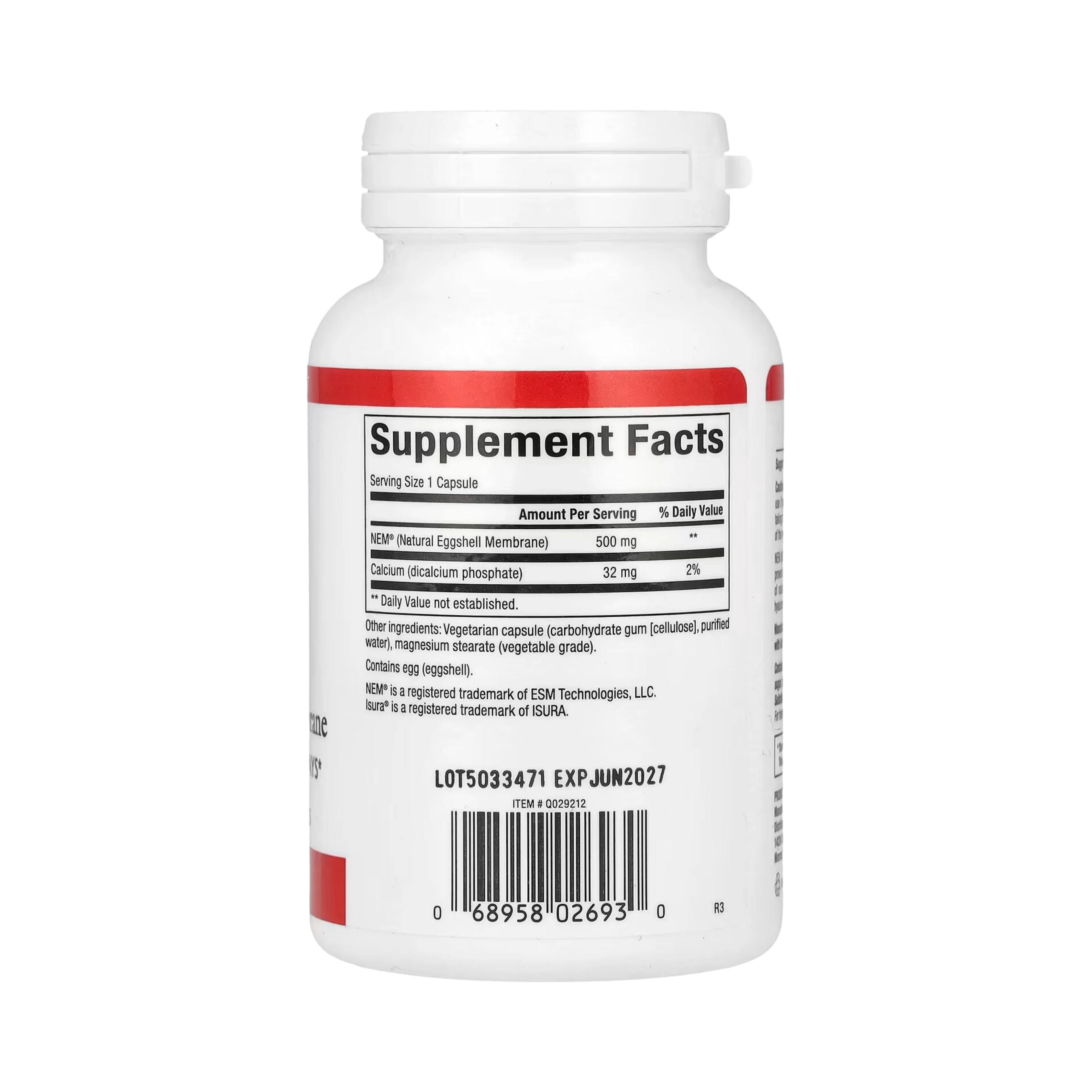 Natural Factors, NEM, Natural Eggshell Membrane, 60 Vegetarian Capsules
