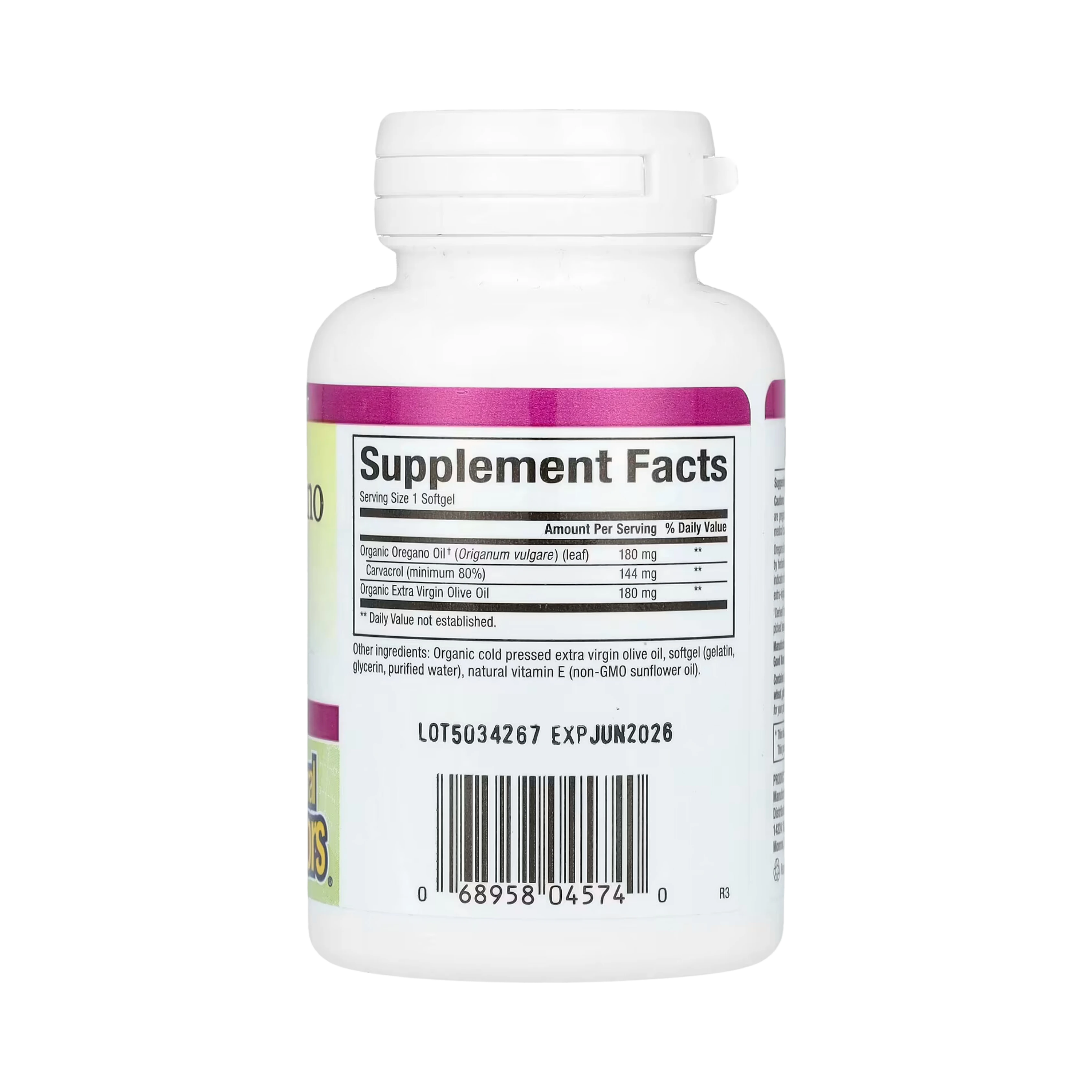 Natural Factors, Oil Of Oregano, 180 Mg, 60 Softgels