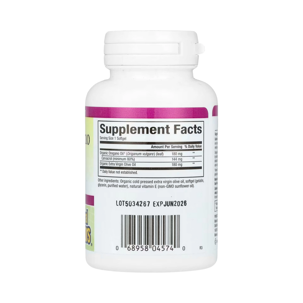 Natural Factors, Oil Of Oregano, 180 Mg, 60 Softgels