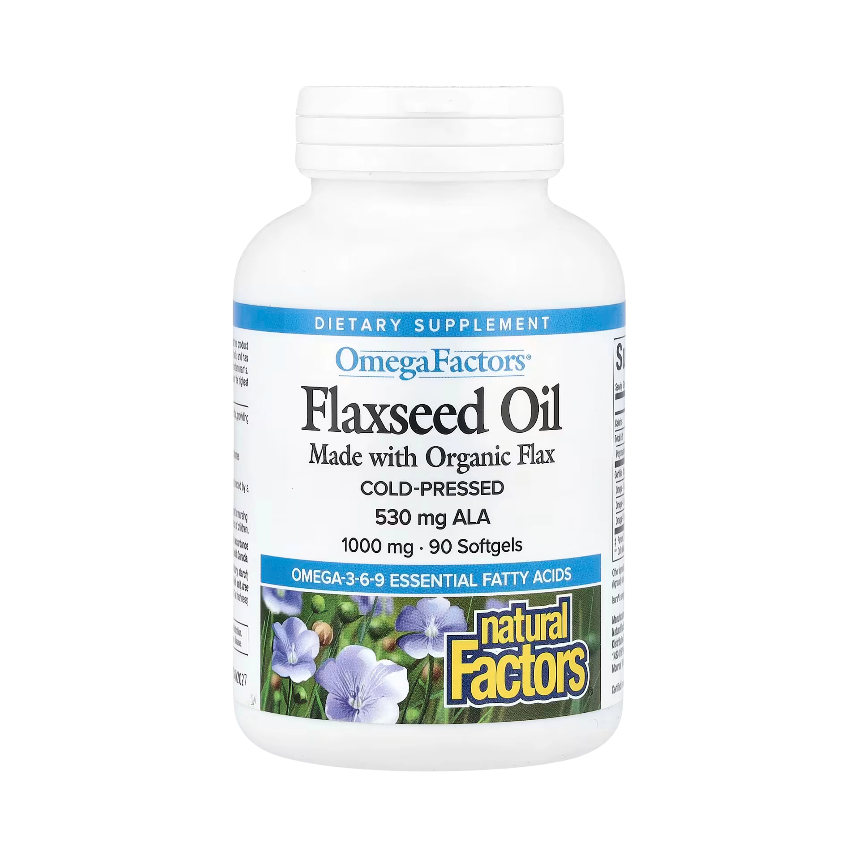 Natural Factors, OmegaFactors, Flaxseed Oil, 1,000 Mg, 90 Softgels