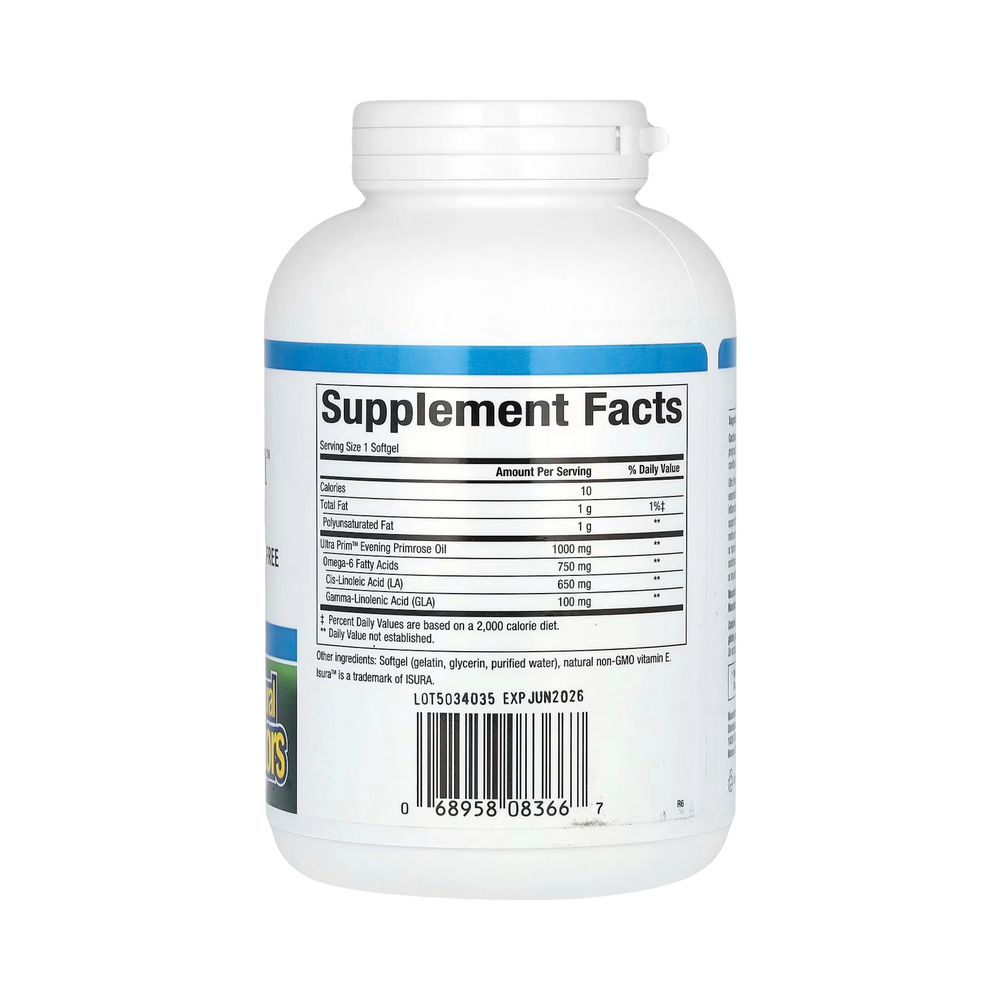 Natural Factors, OmegaFactors, Ultra Prim, Evening Primrose Oil, 1,000 Mg, 240 Softgels