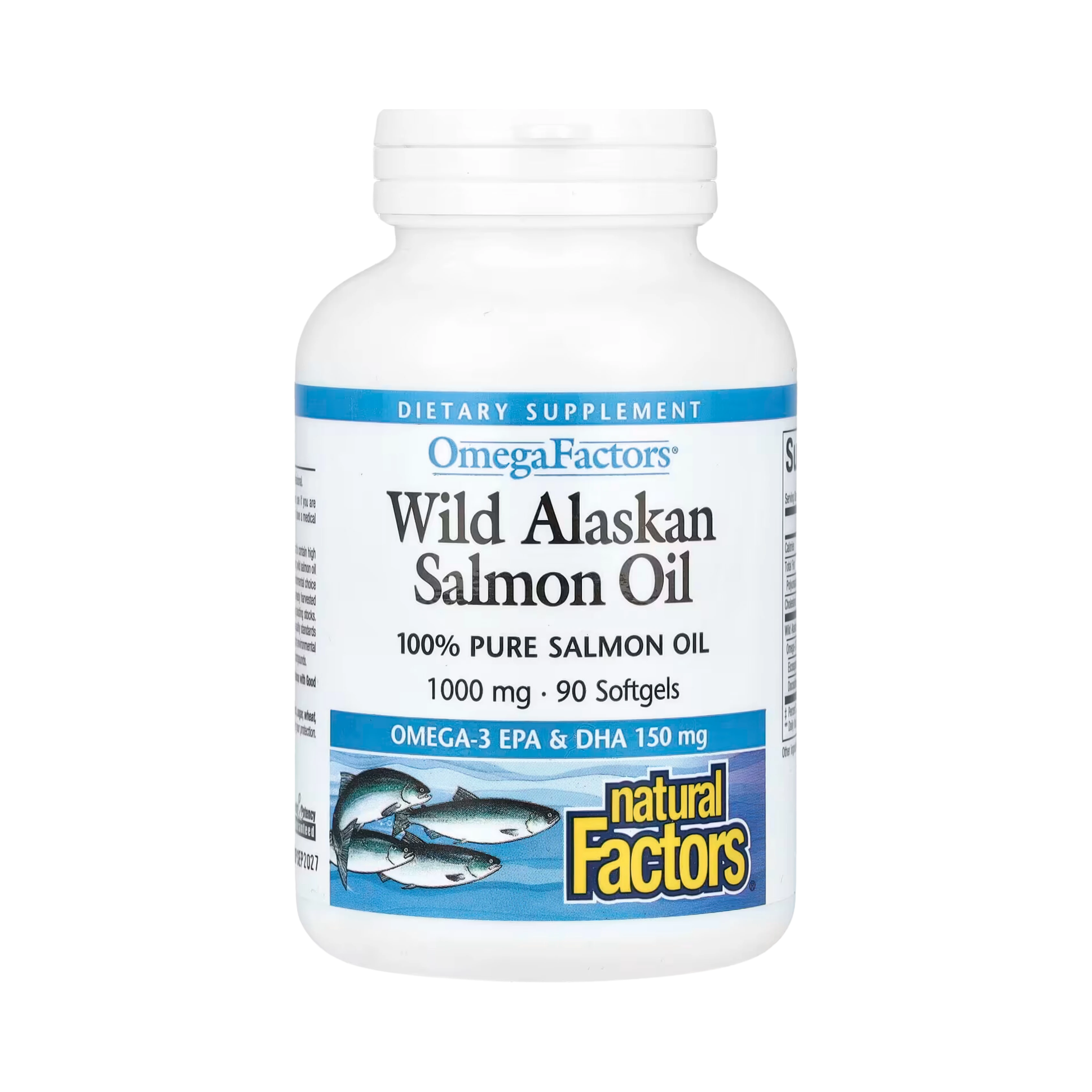 Natural Factors, OmegaFactors, Wild Alaskan Salmon Oil, 1,000 Mg, 90 Softgels