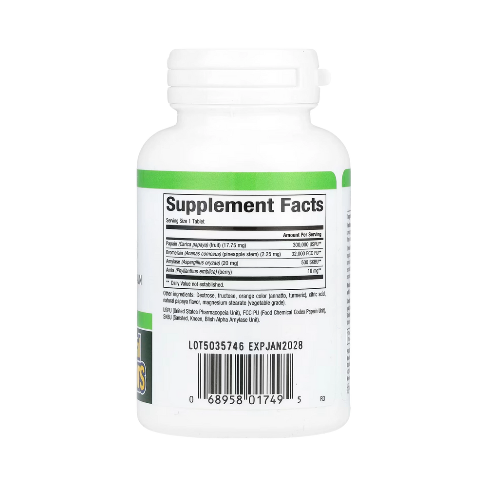 Natural Factors, Papaya Enzymes with Amylase & Bromelain, 120 Chewable Tablets