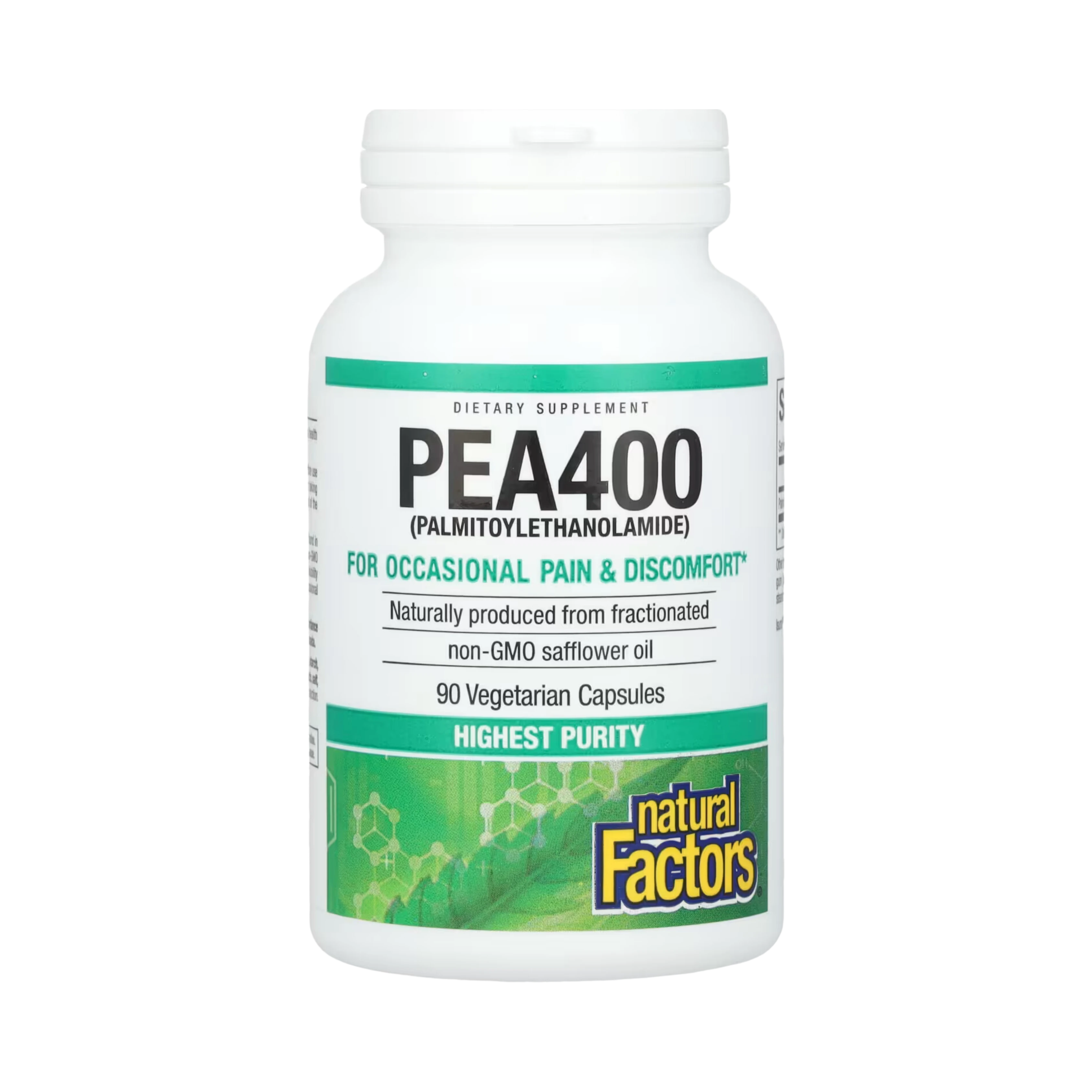 Natural Factors, PEA400, (Palmitoylethanolamide), 90 Vegetarian Capsules