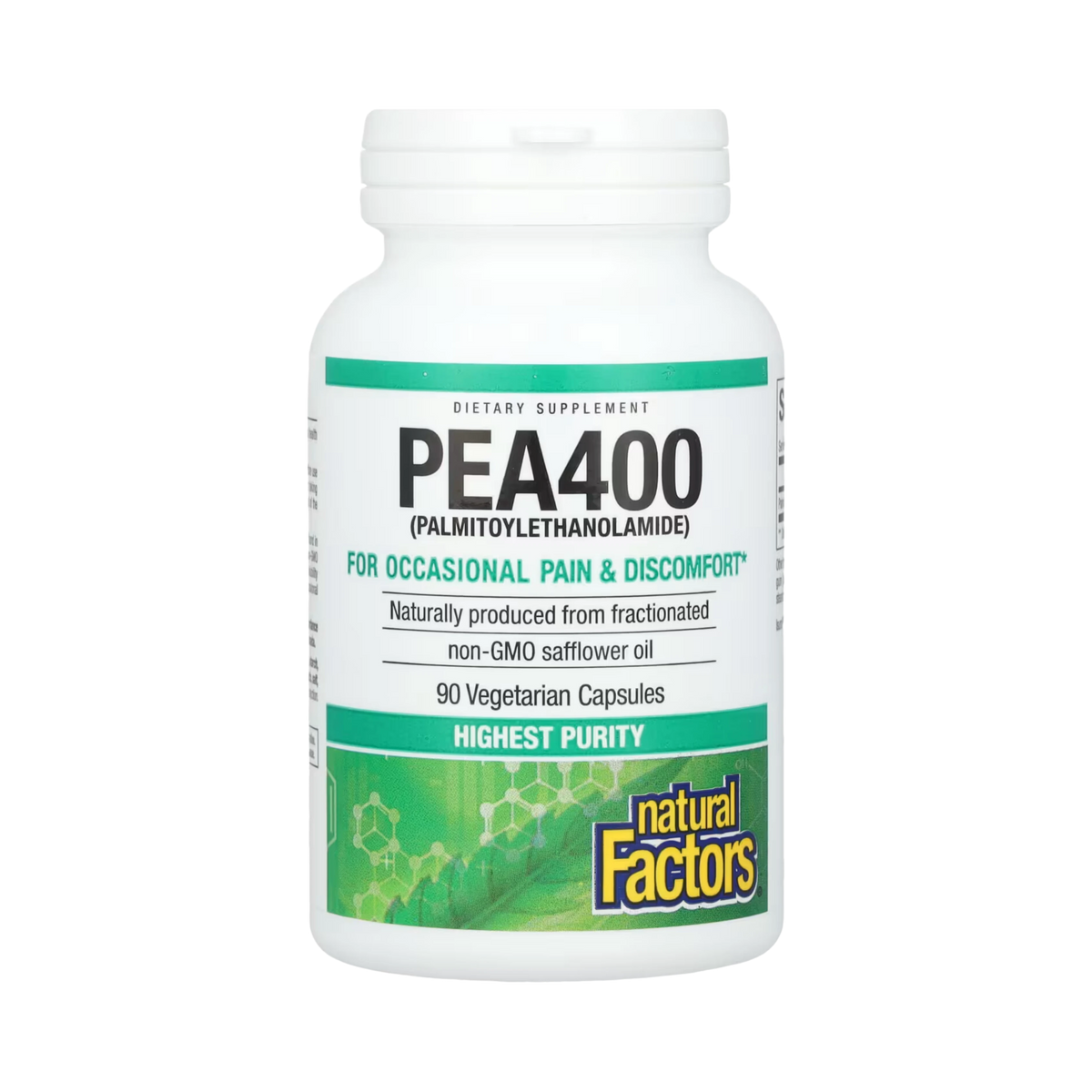Natural Factors, PEA400, (Palmitoylethanolamide), 90 Vegetarian Capsules
