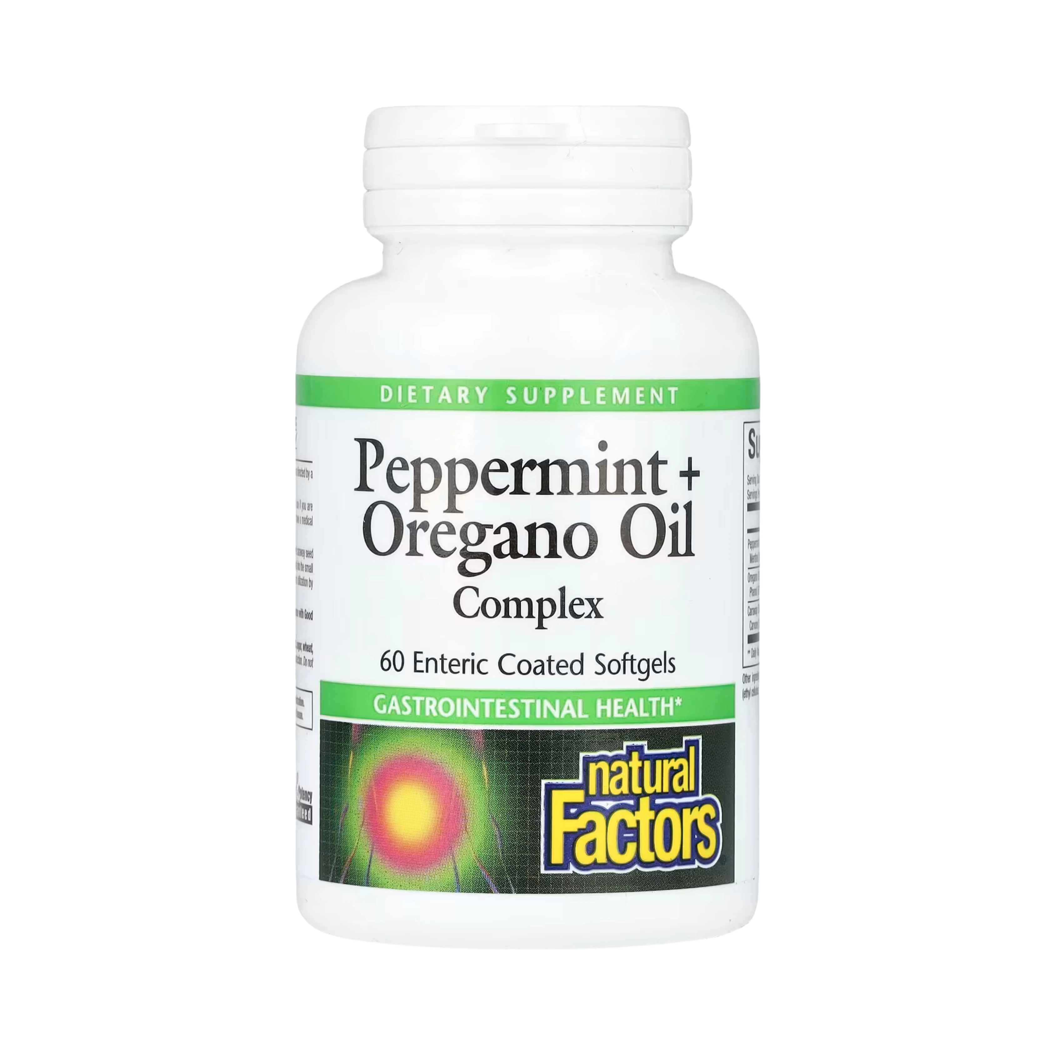 Natural Factors, Peppermint + Oregano Oil Complex, 60 Enteric Coated Softgels