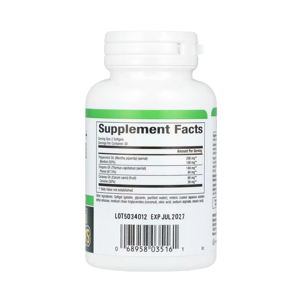 Natural Factors, Peppermint + Oregano Oil Complex, 60 Enteric Coated Softgels