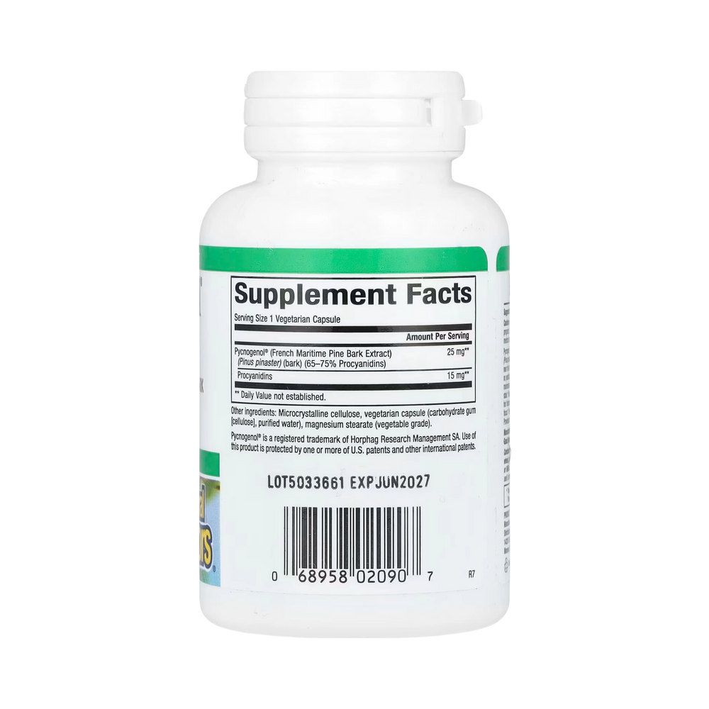 Natural Factors, Pycnogenol, 25 Mg, 60 Vegetarian Capsules
