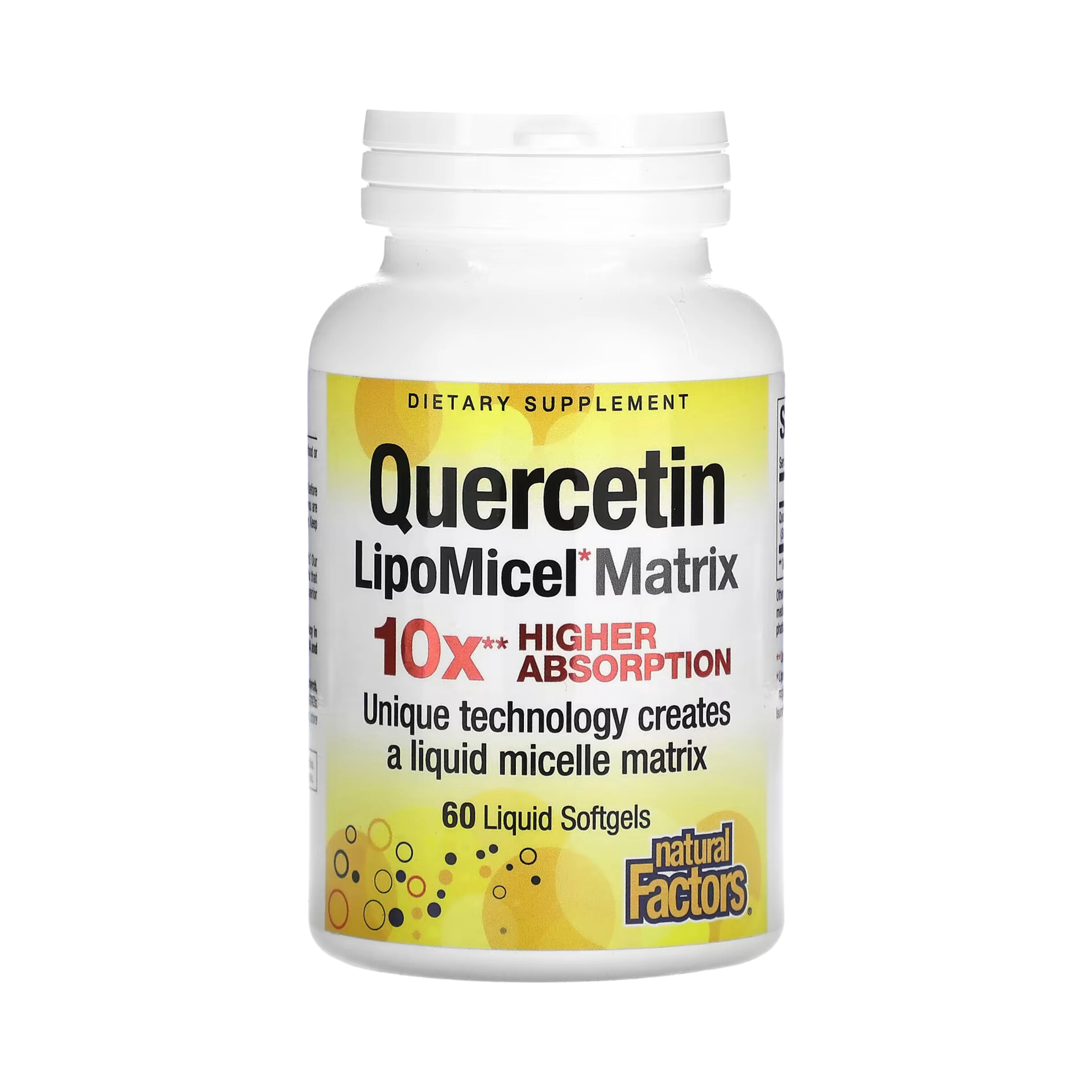 Natural Factors, Quercetin LipoMicel Matrix, 60 Liquid Softgels