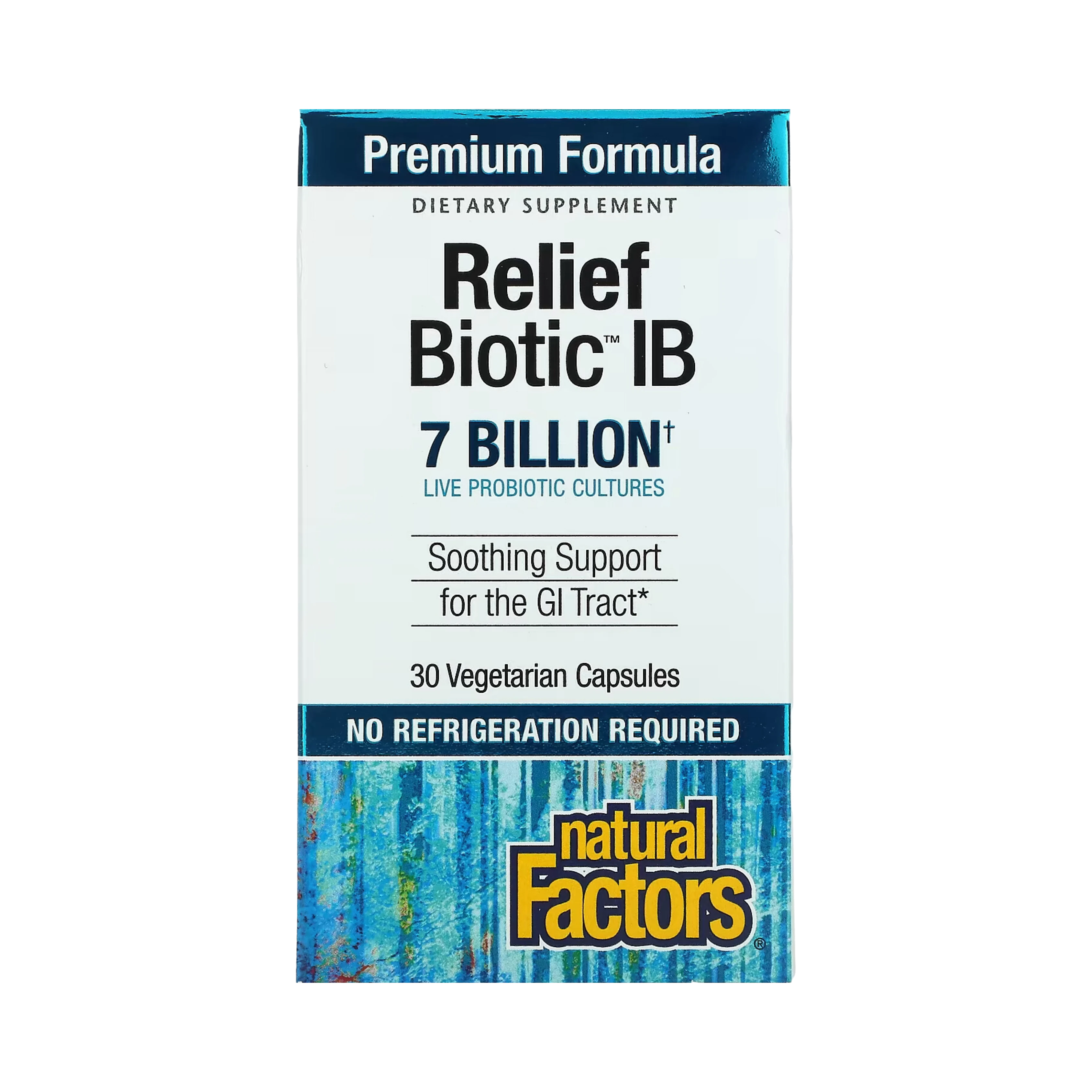 Natural Factors, ReliefBiotic IB, 7 Billion, 30 Vegetarian Capsules