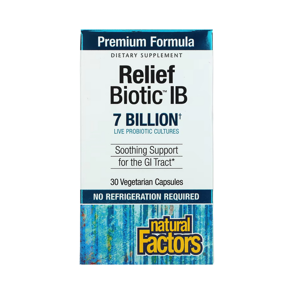 Natural Factors, ReliefBiotic IB, 7 Billion, 30 Vegetarian Capsules