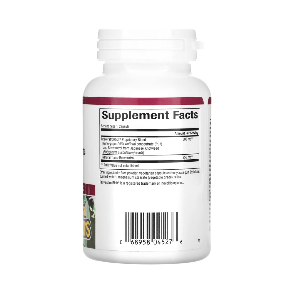 Natural Factors, ResveratrolRich, Super Strength, Resveratrol Concentrate, 60 Vegetarian Capsules
