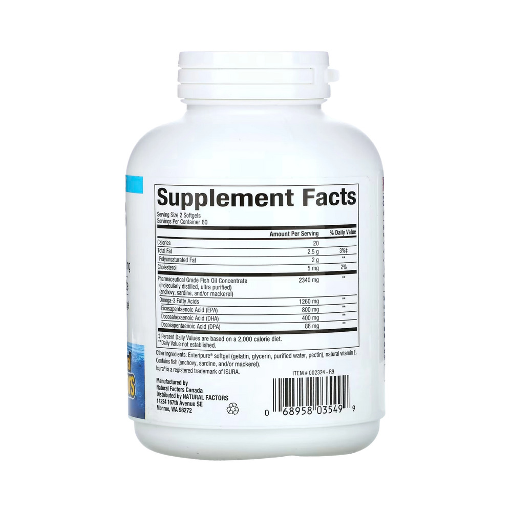 Natural Factors, Rx Omega-3, 1,260 Mg, 120 Softgels