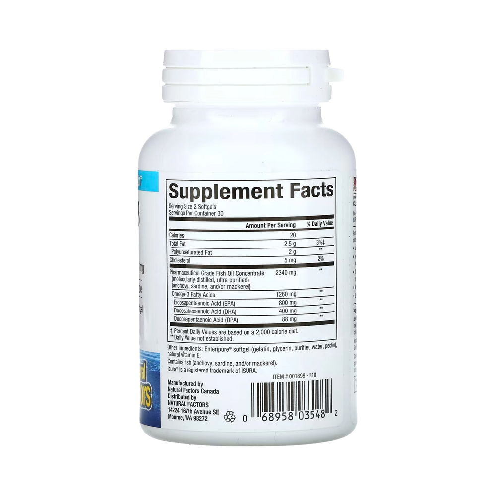 Natural Factors, RxOmega-3, 1,260 Mg, 60 Softgels
