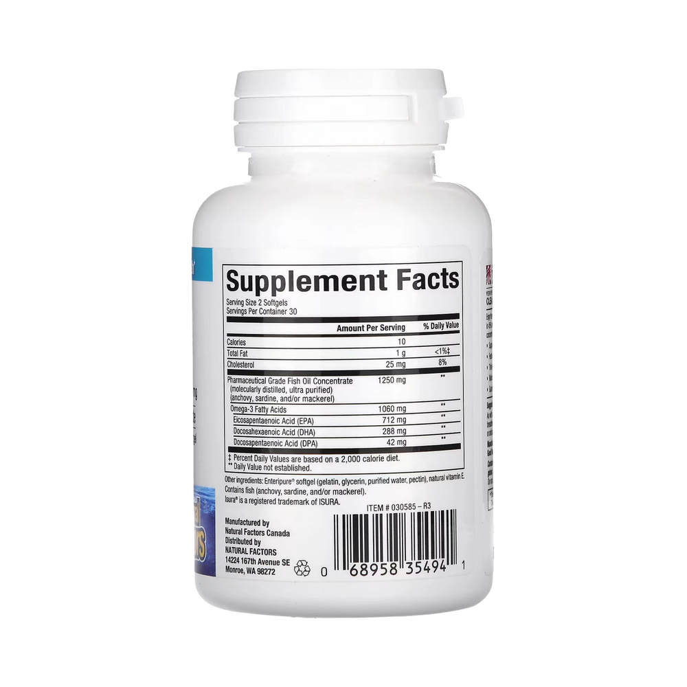 Natural Factors, RxOmega-3 Mini-Gels, 1,060 Mg, 60 Softgels