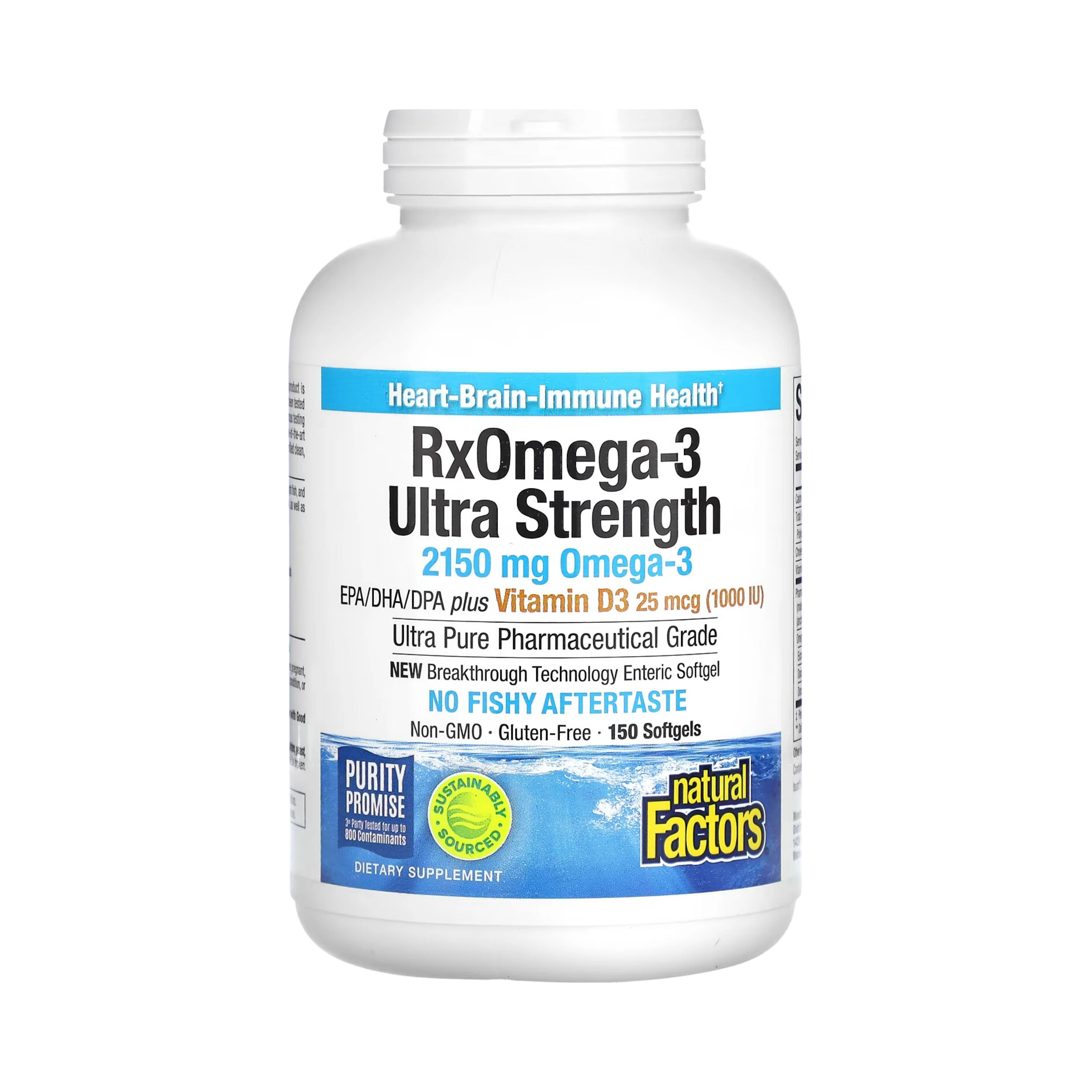 Natural Factors, RxOmega-3 with Vitamin D3, Ultra Strength, 2,150 Mg, 150 Softgels