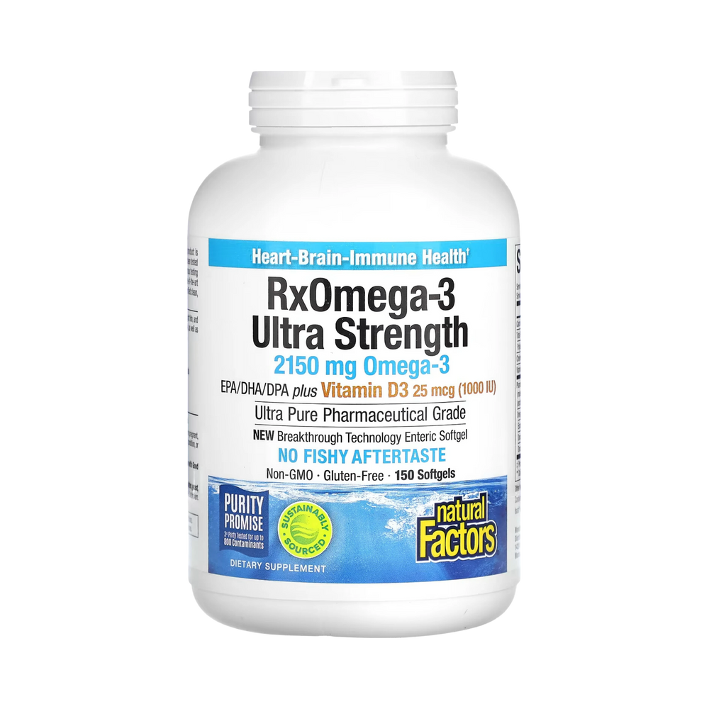 Natural Factors, RxOmega-3 with Vitamin D3, Ultra Strength, 2,150 Mg, 150 Softgels