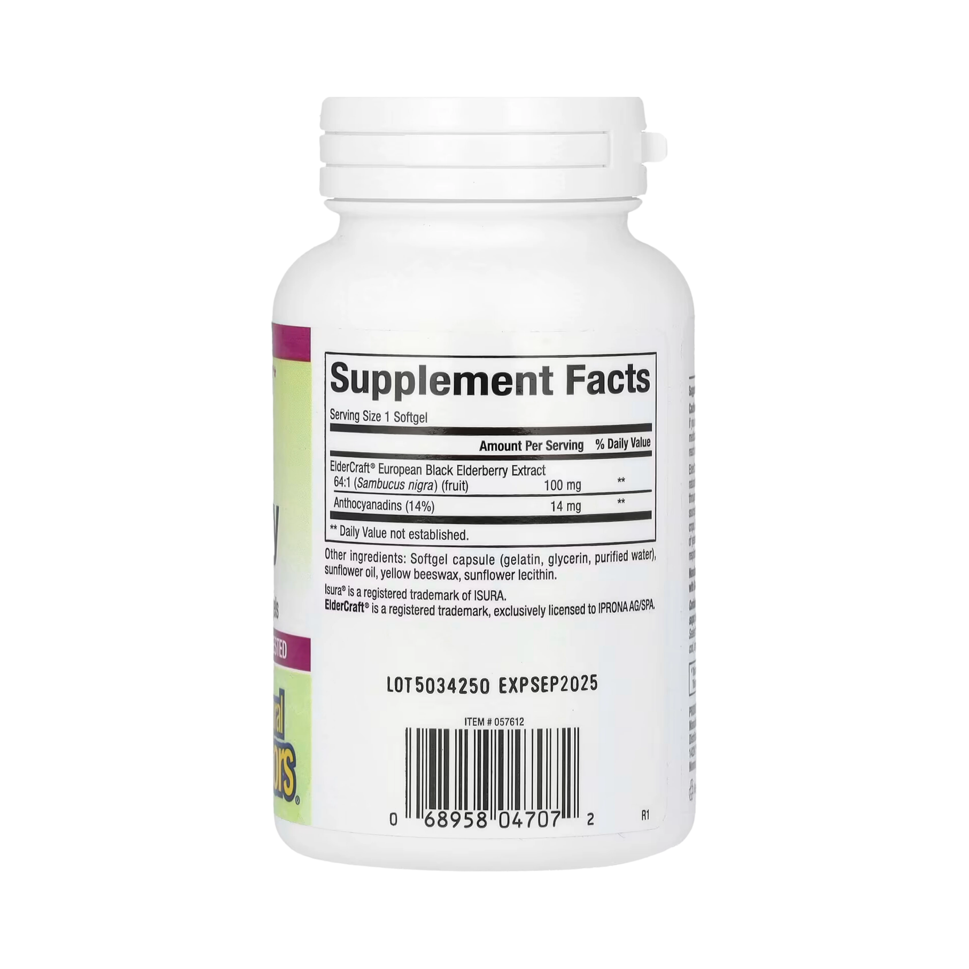 Natural Factors, Sambucus Black Elderberry, 100 Mg, 120 Fast-Acting Softgels