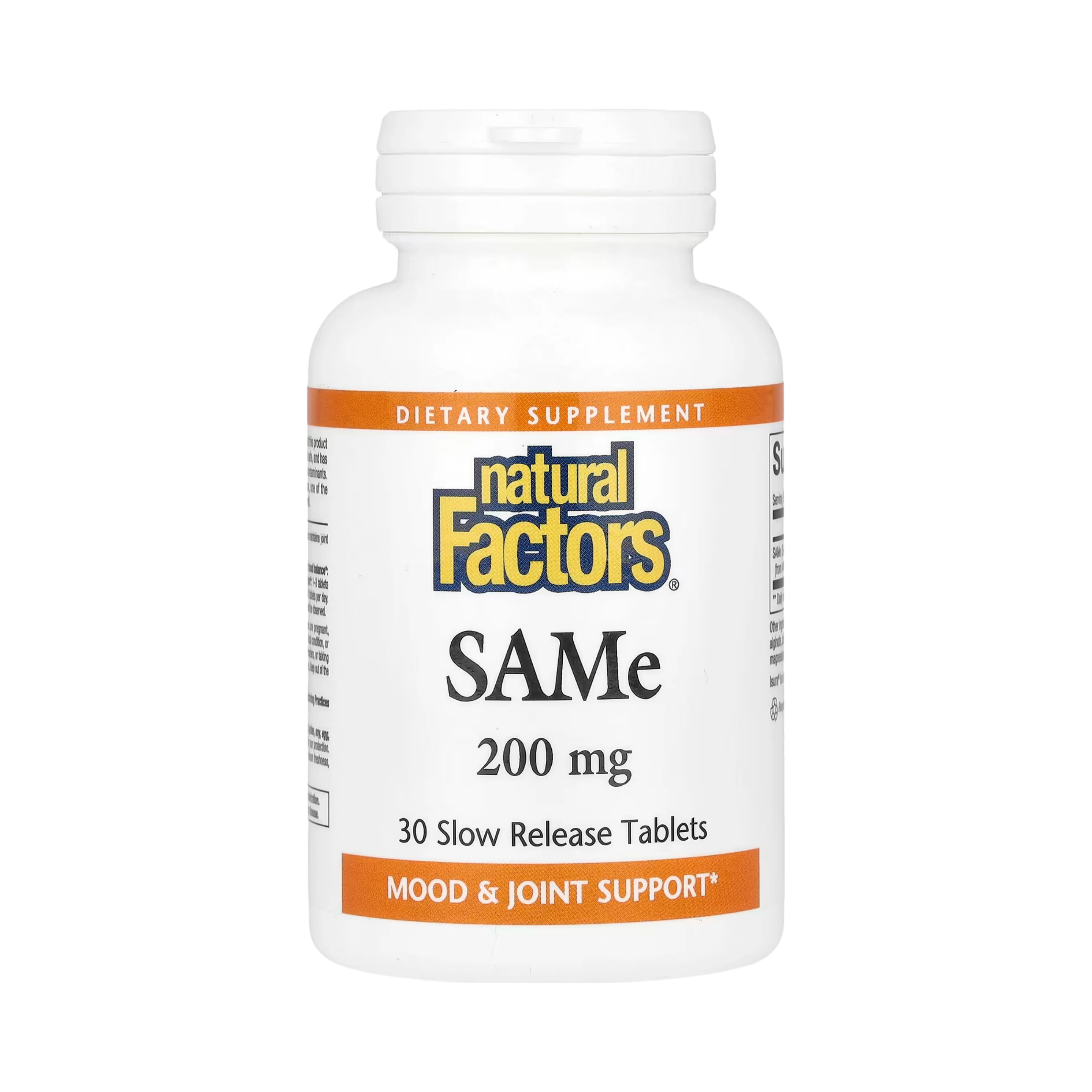 Natural Factors, SAMe, 200 Mg, 30 Slow Release Tablets