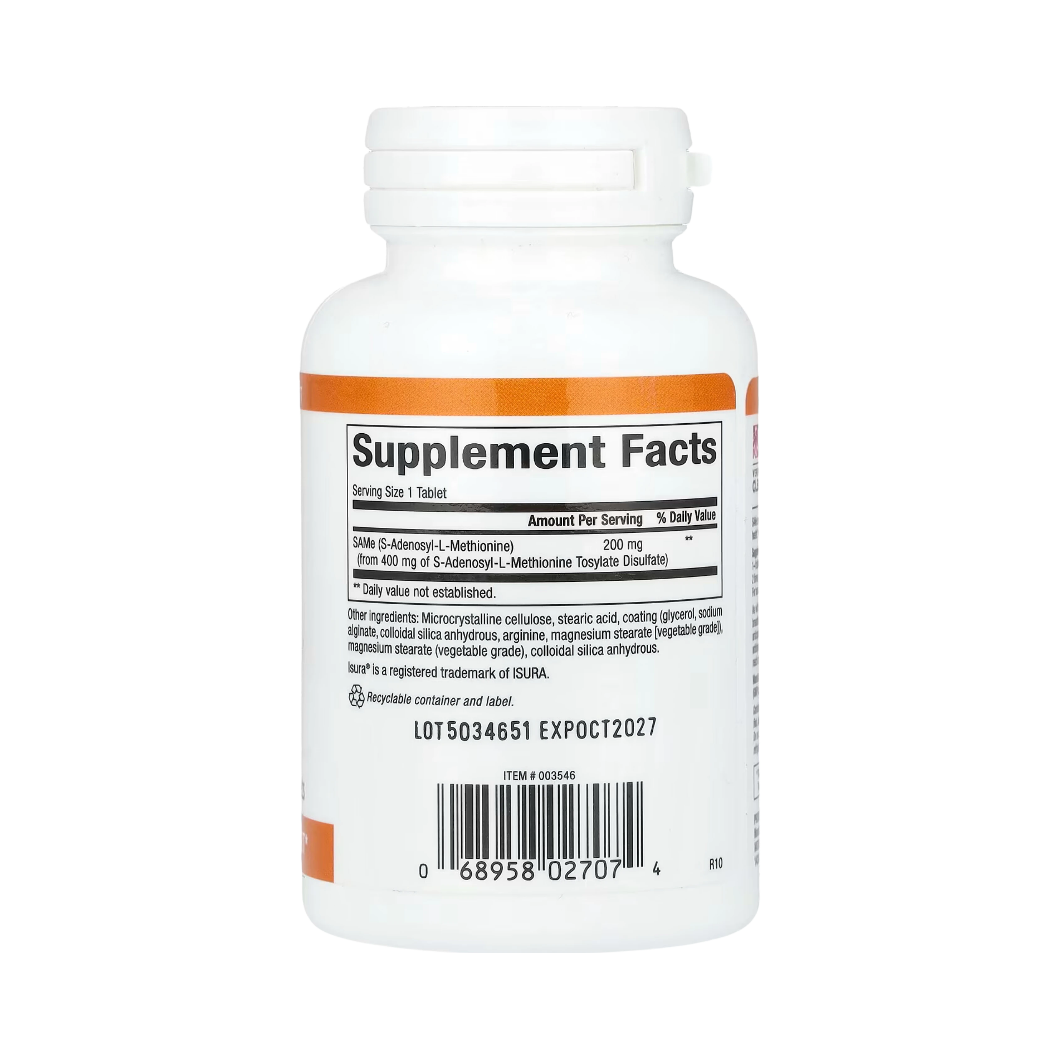 Natural Factors, SAMe, 200 Mg, 30 Slow Release Tablets