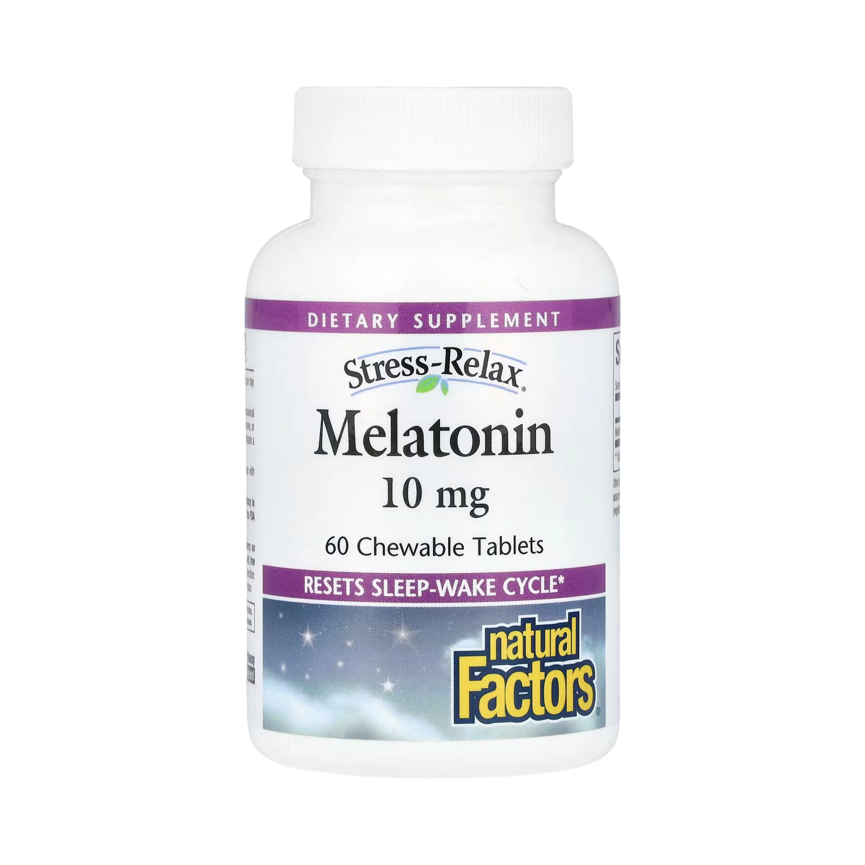 Natural Factors, Stress-Relax, Melatonin, 10 Mg, 60 Chewable Tablets
