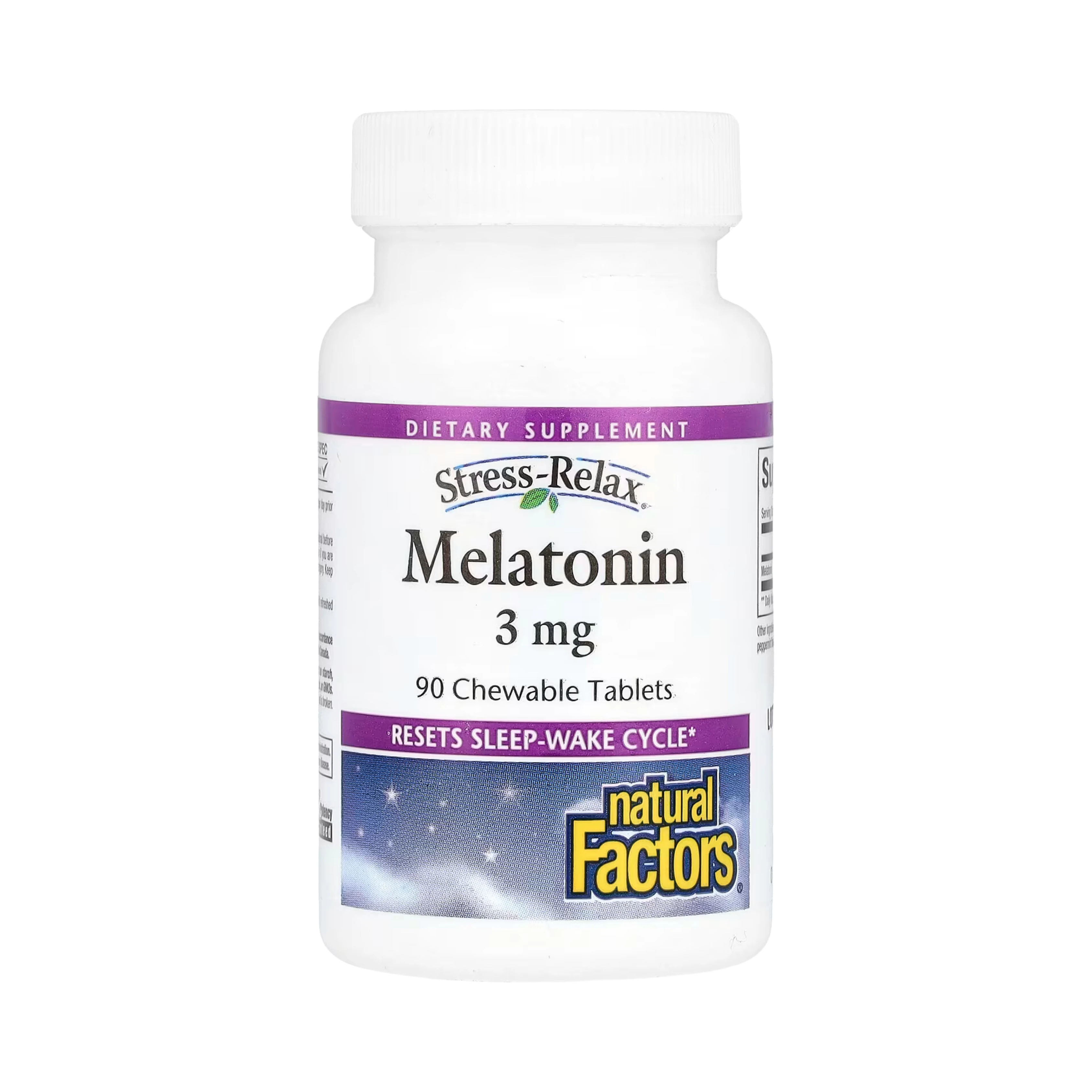 Natural Factors, Stress-Relax, Melatonin, 3 Mg, 90 Chewable Tablets