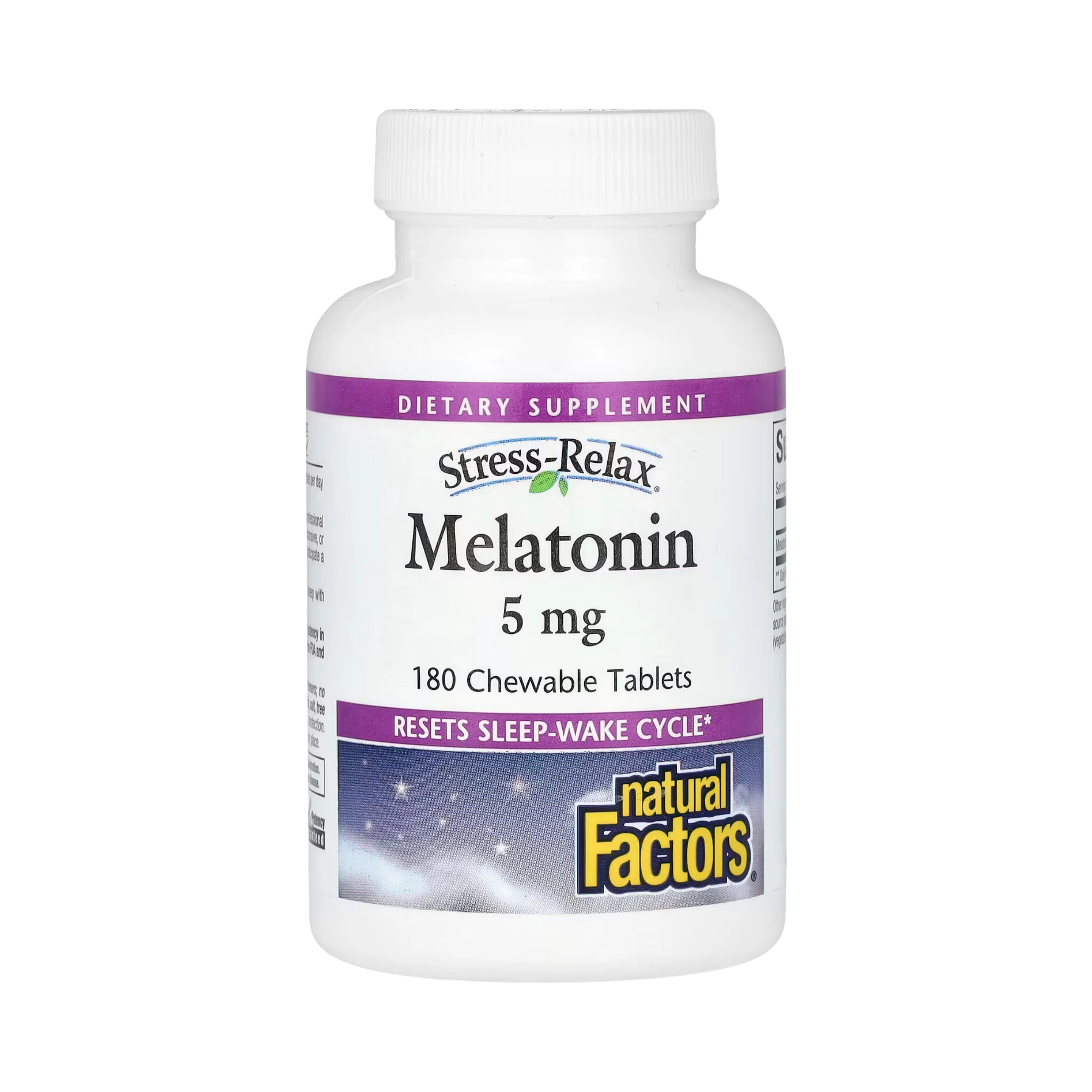 Natural Factors, Stress-Relax, Melatonin, 5 Mg, 180 Chewable Tablets