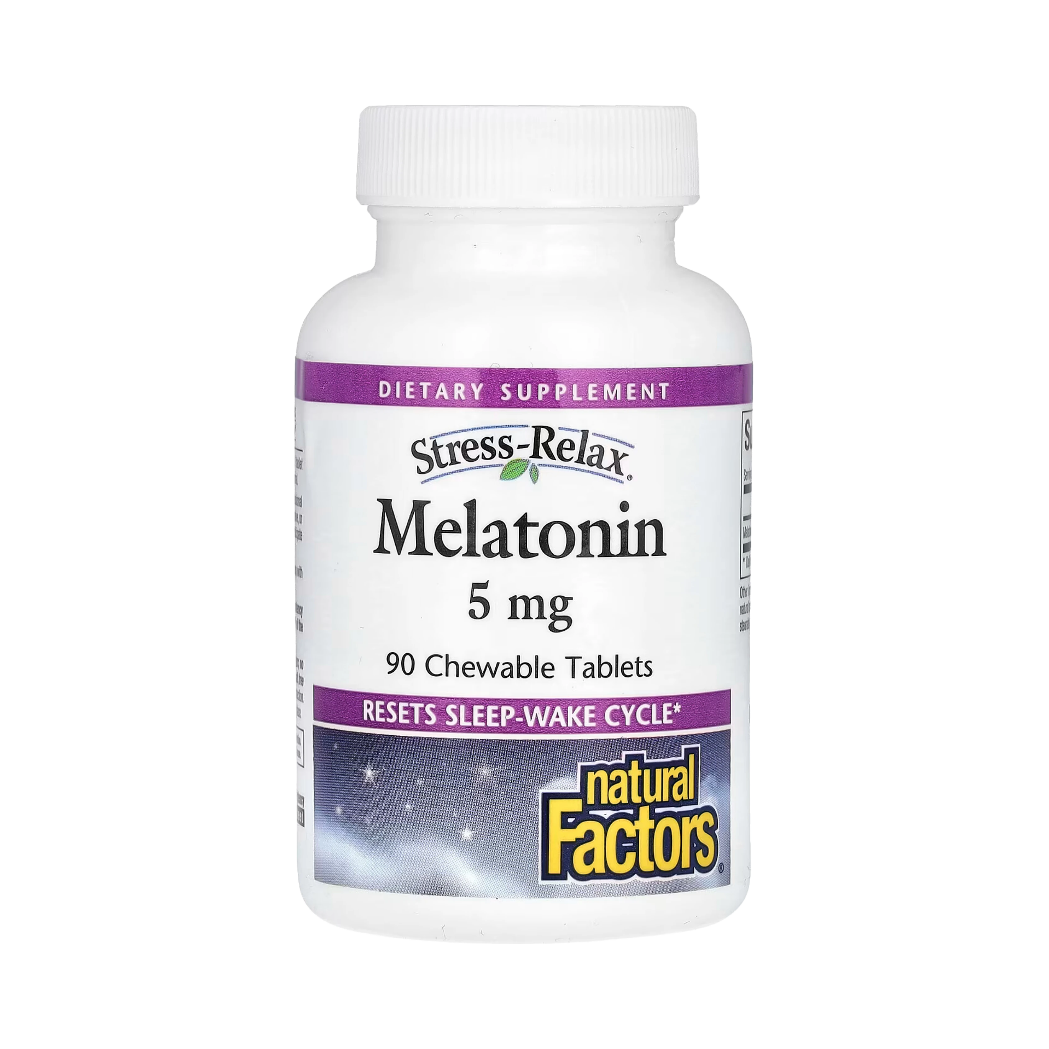 Natural Factors, Stress-Relax, Melatonin, 5 Mg, 90 Chewable Tablets