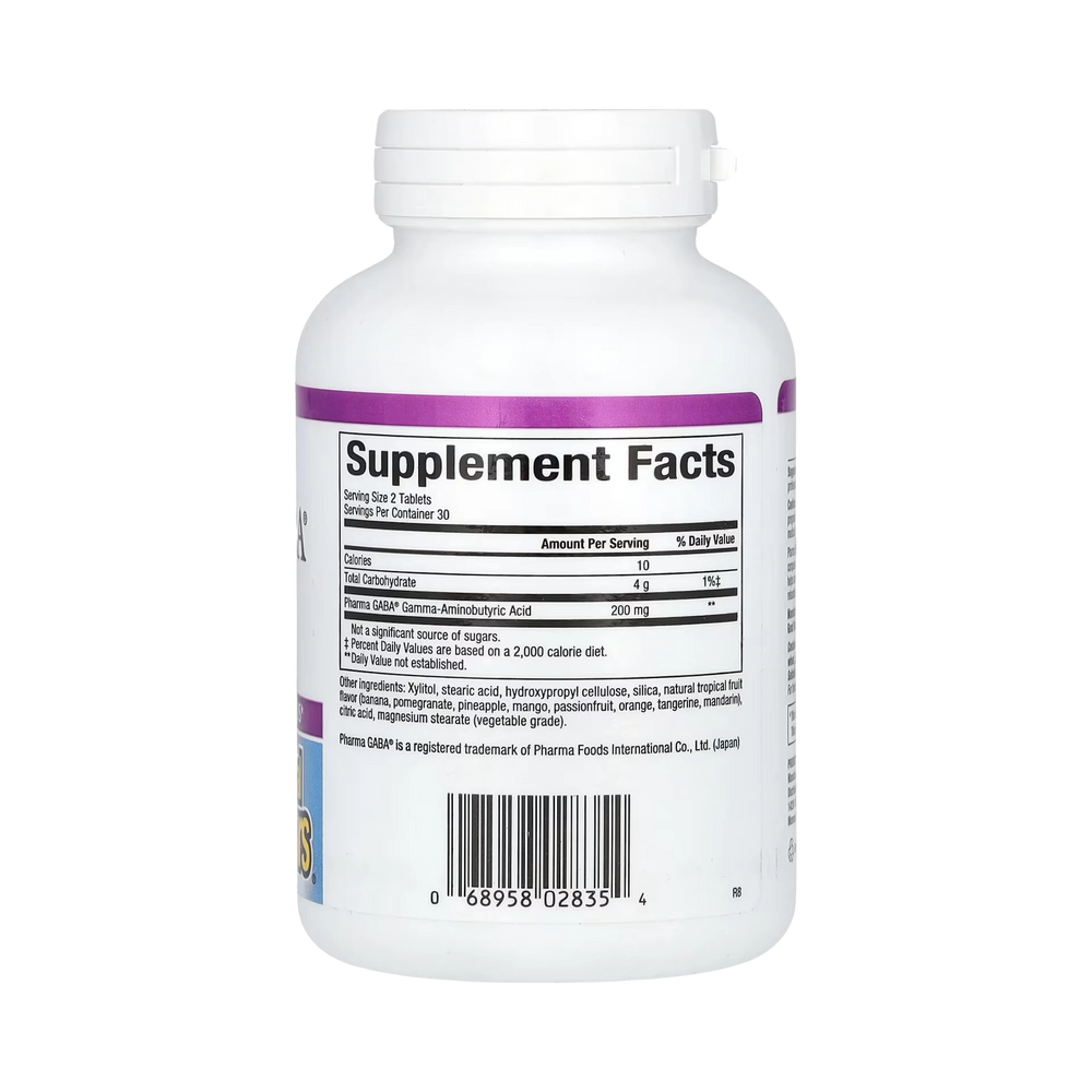 Natural Factors, Stress-Relax, Pharma GABA, 100 Mg, 60 Chewable Tablets