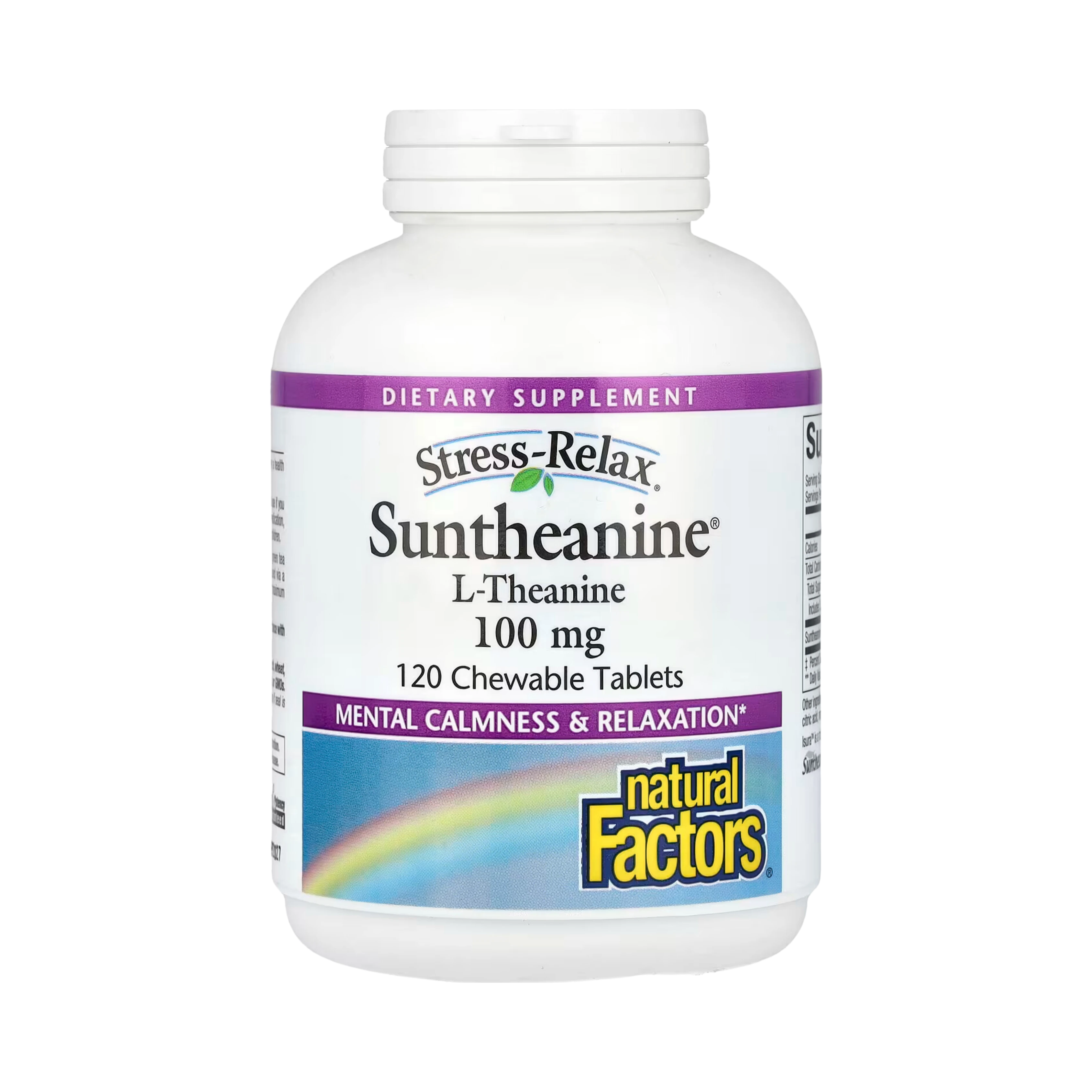 Natural Factors, Stress-Relax, Suntheanine L-Theanine, 200 Mg, 120 Chewable Tablets