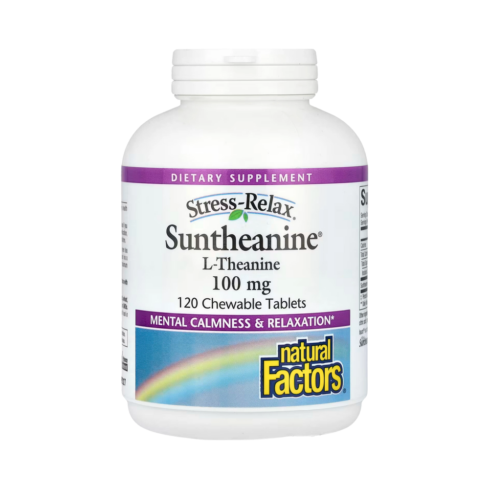 Natural Factors, Stress-Relax, Suntheanine L-Theanine, 200 Mg, 120 Chewable Tablets