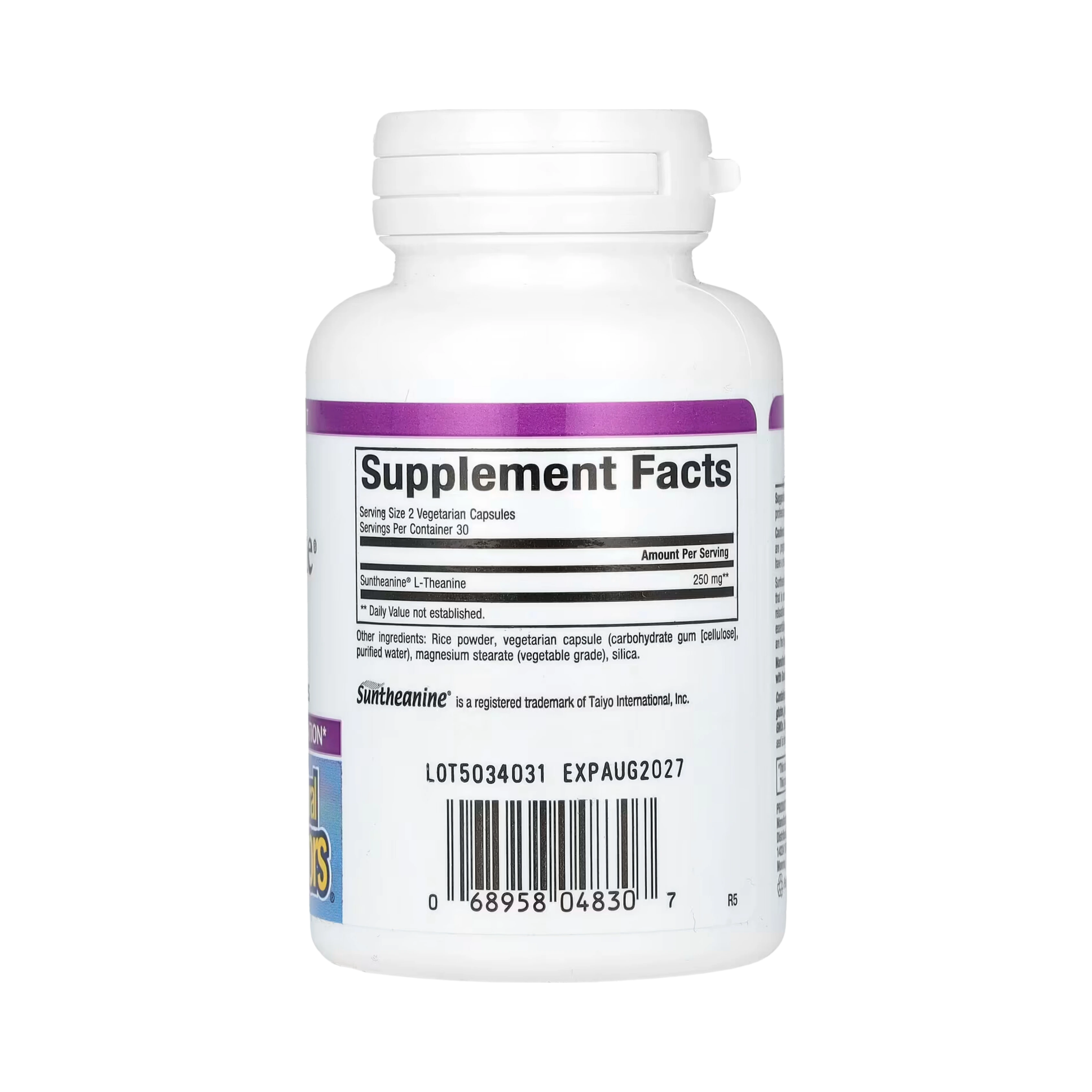 Natural Factors, Stress-Relax, Suntheanine, L-Theanine, 250 Mg, 60 Vegetarian Capsules