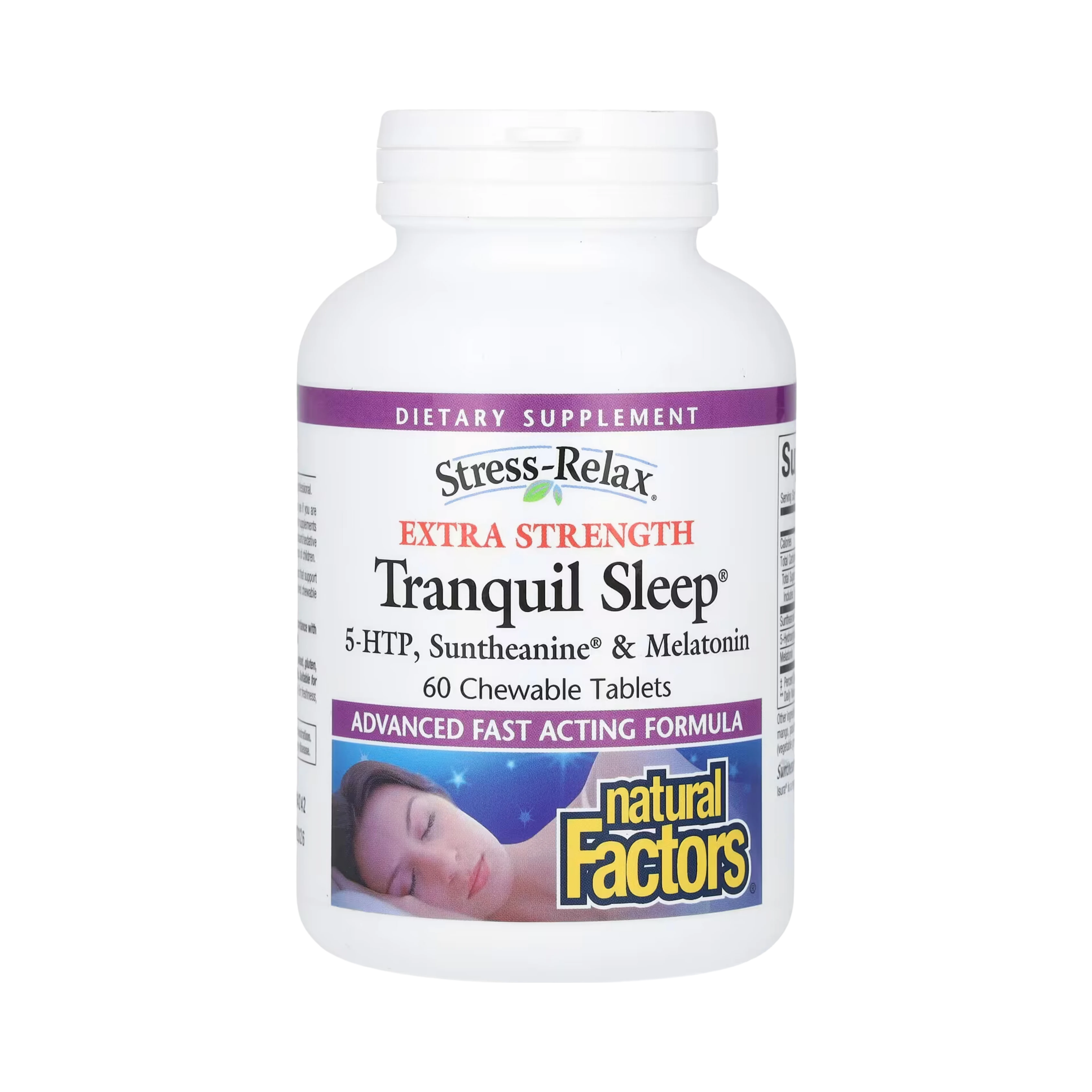 Natural Factors, Stress-Relax, Tranquil Sleep, Extra Strength, 60 Chewable Tablets
