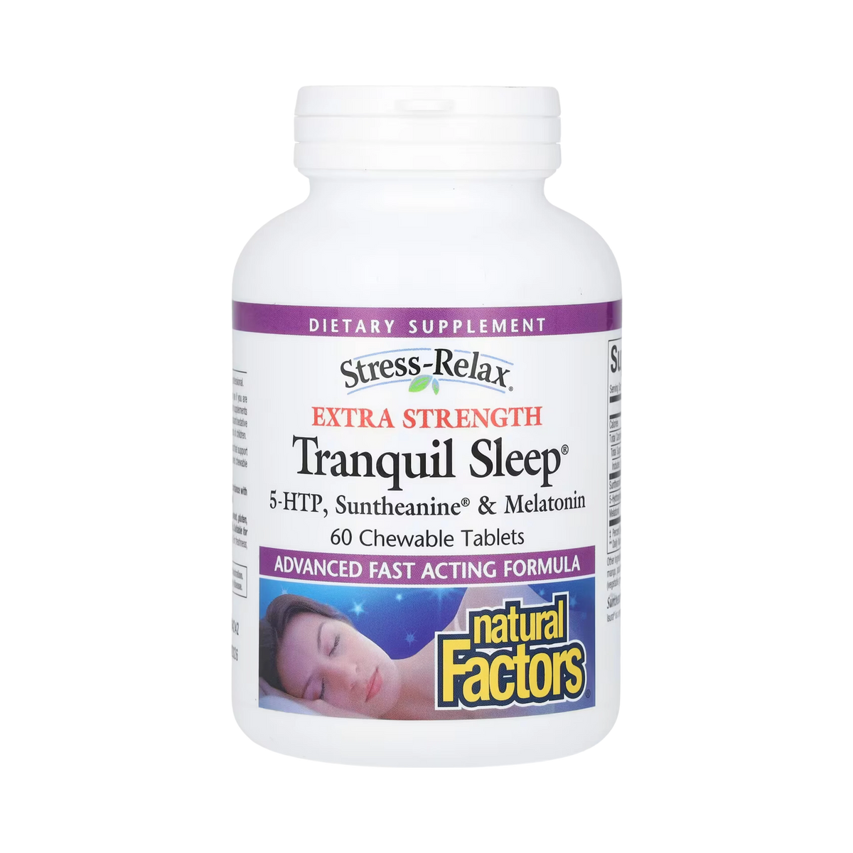 Natural Factors, Stress-Relax, Tranquil Sleep, Extra Strength, 60 Chewable Tablets